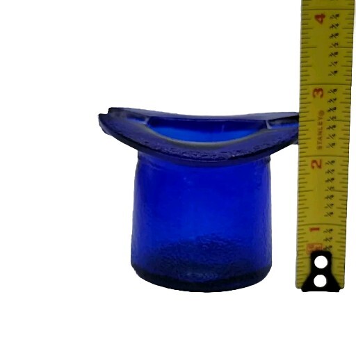 Lowell Cobalt Blue Top Hat Glass Jar Vintage Ashtray Trinket Toothpick Mini Vase