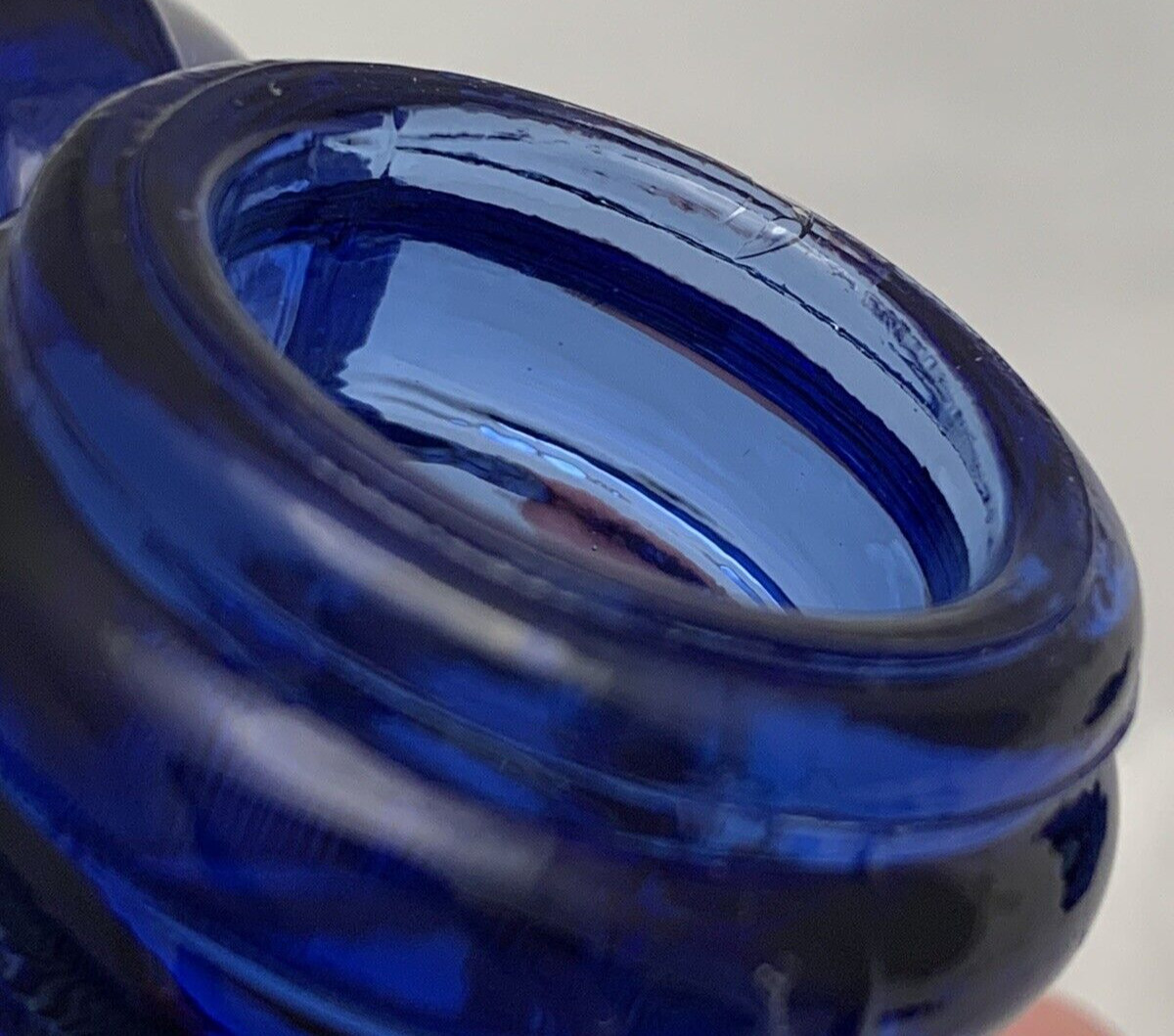 L. E. Smith Glass Company Sapphire Blue Candlestick Candle Stick Holder Pair Set