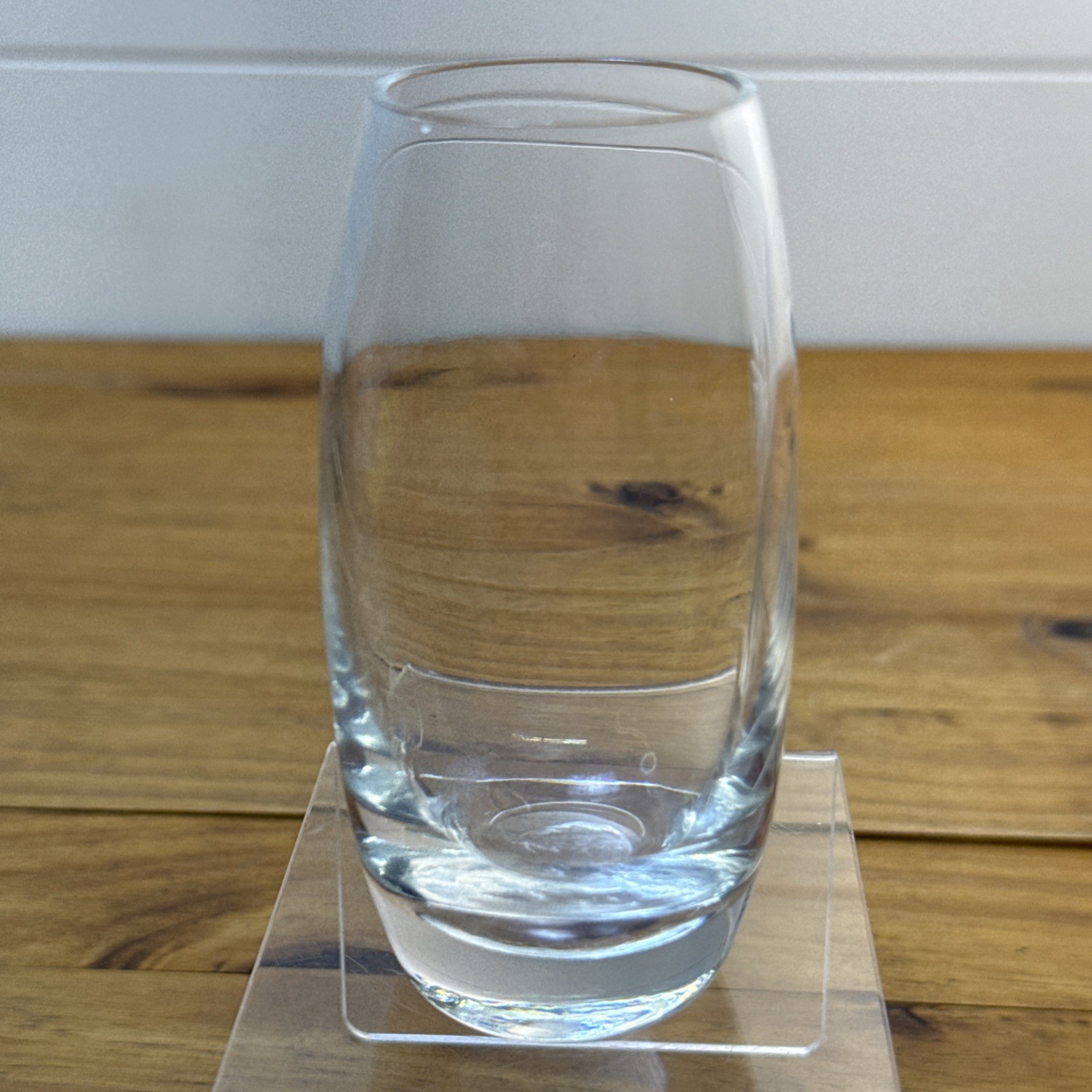 Contemporary Clear Glass Vase Etched Butterfly Floral Design Heavy Base