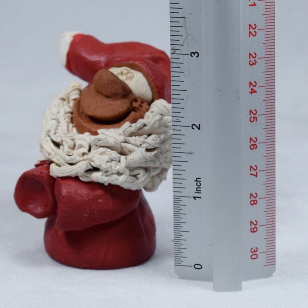 Bill Hicks Whimsical Sculpted Clay Santa Christmas Figurine NC 3″