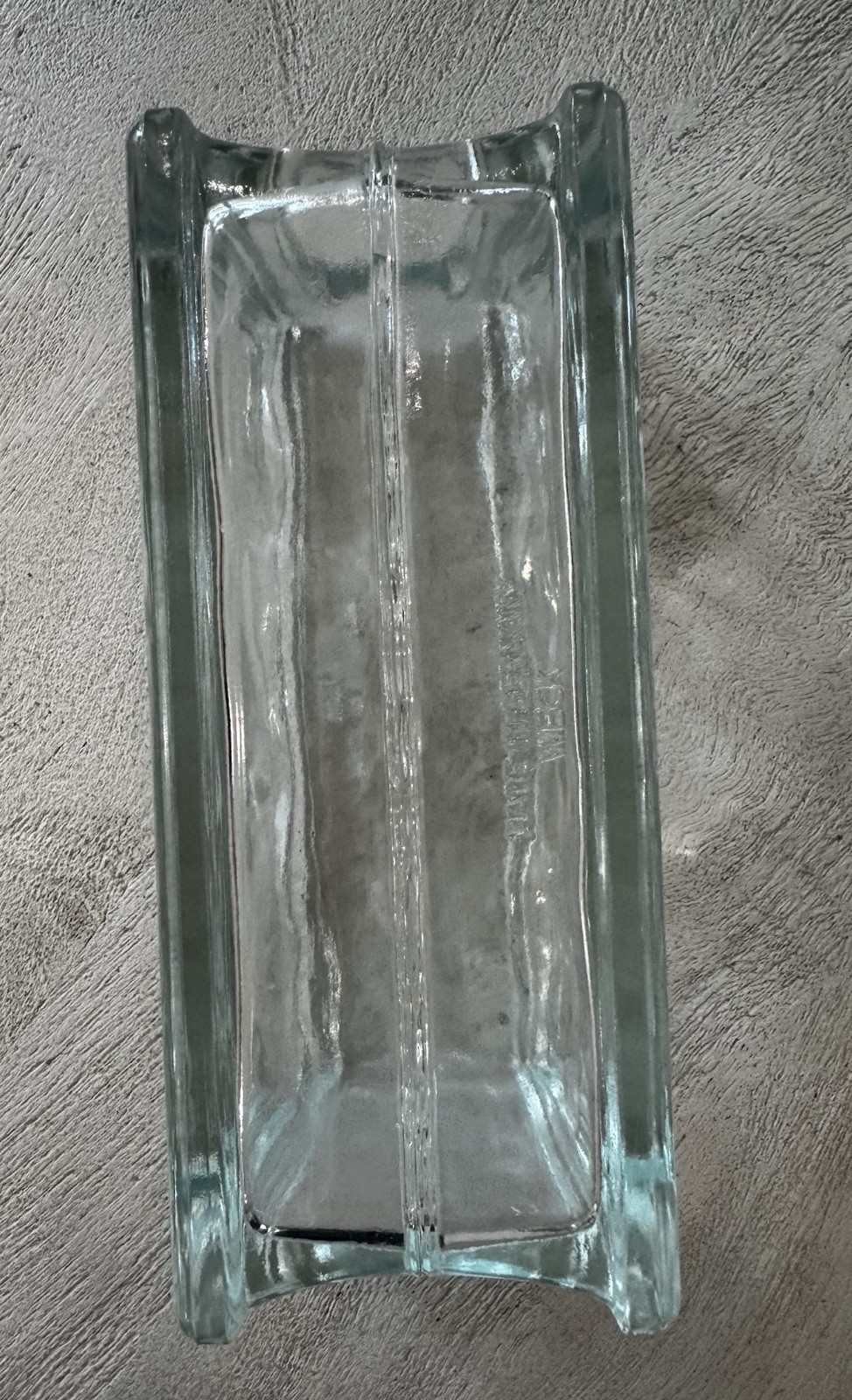 Vintage MCM Glass Block Bowl/Vase Rectangular Made In Germany Vtg Clear