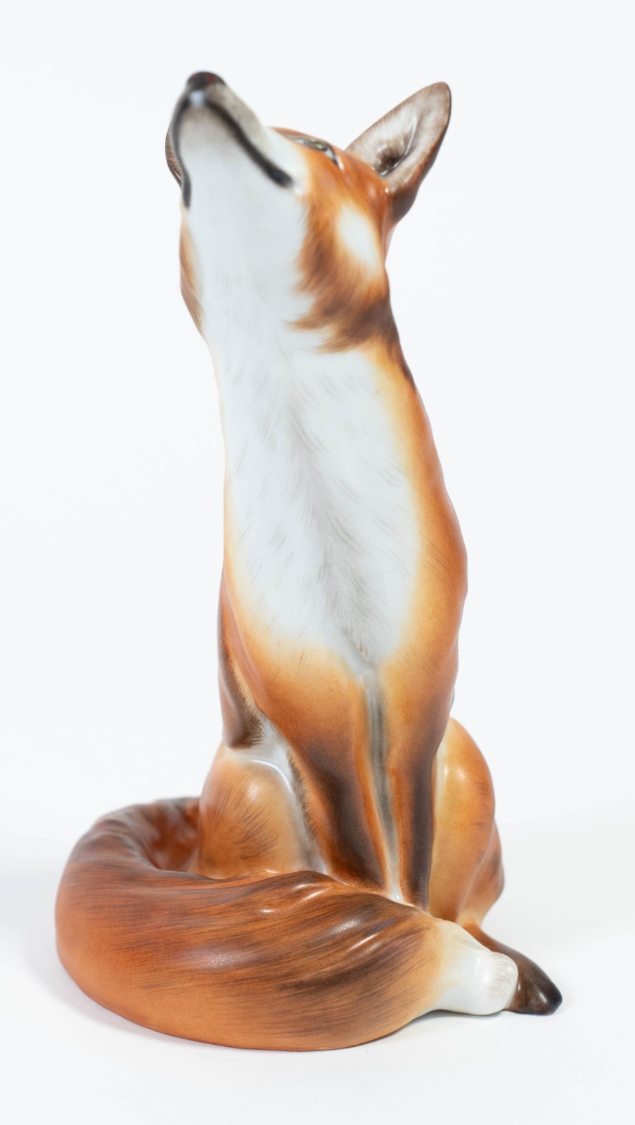 Vintage Herend Hand Painted Porcelain “Looking Up Fox” Figurine – 6.5″ Tall