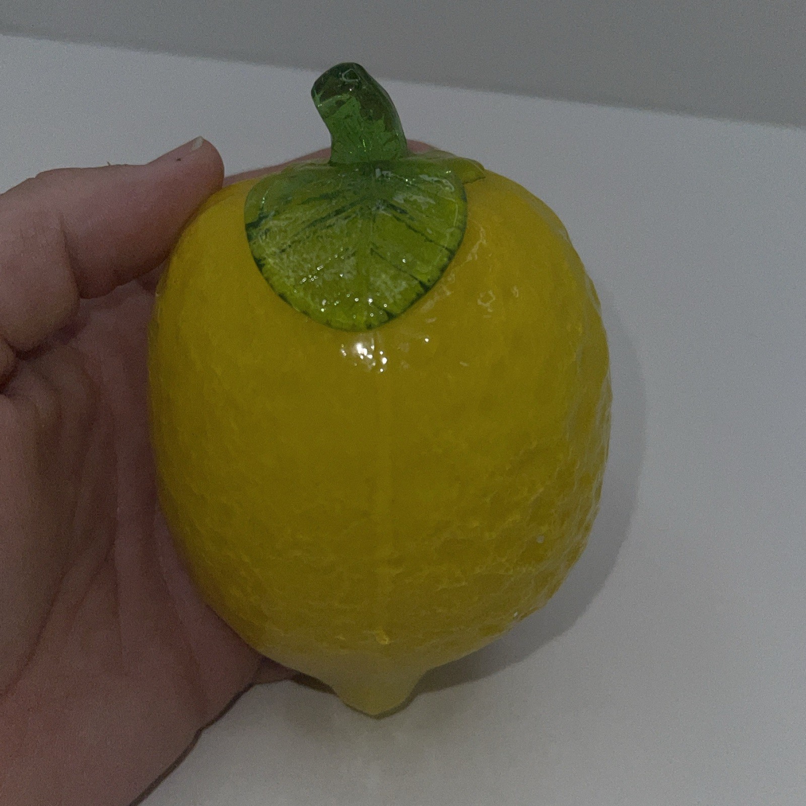 Vintage Murano Style Art Glass Fruit Hand Blown 3 Lemons 1 Orange