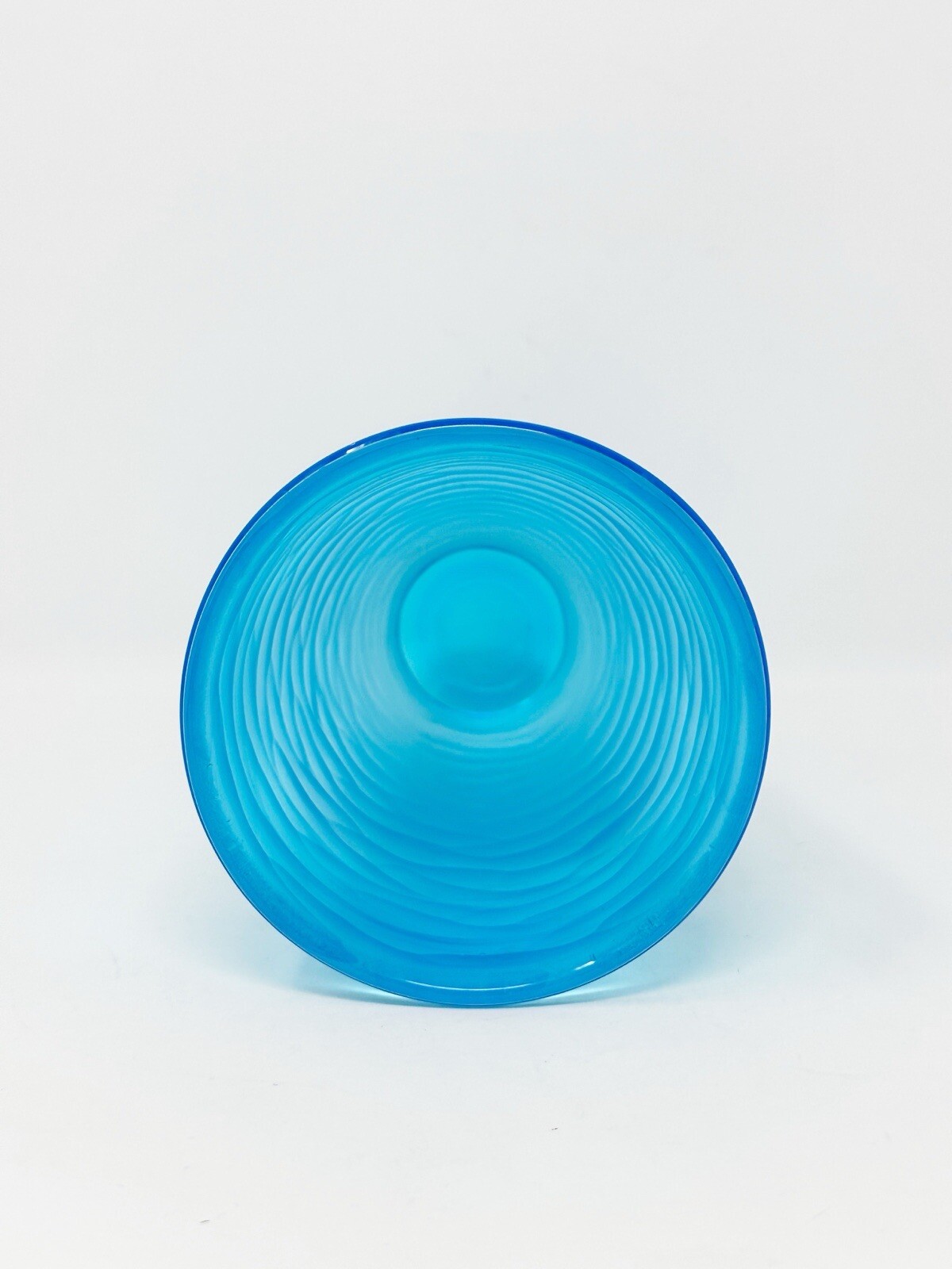 Brad Copping Art Glass Vase Blue Carved Wave Pattern 6.75 Inches Tall Canadian