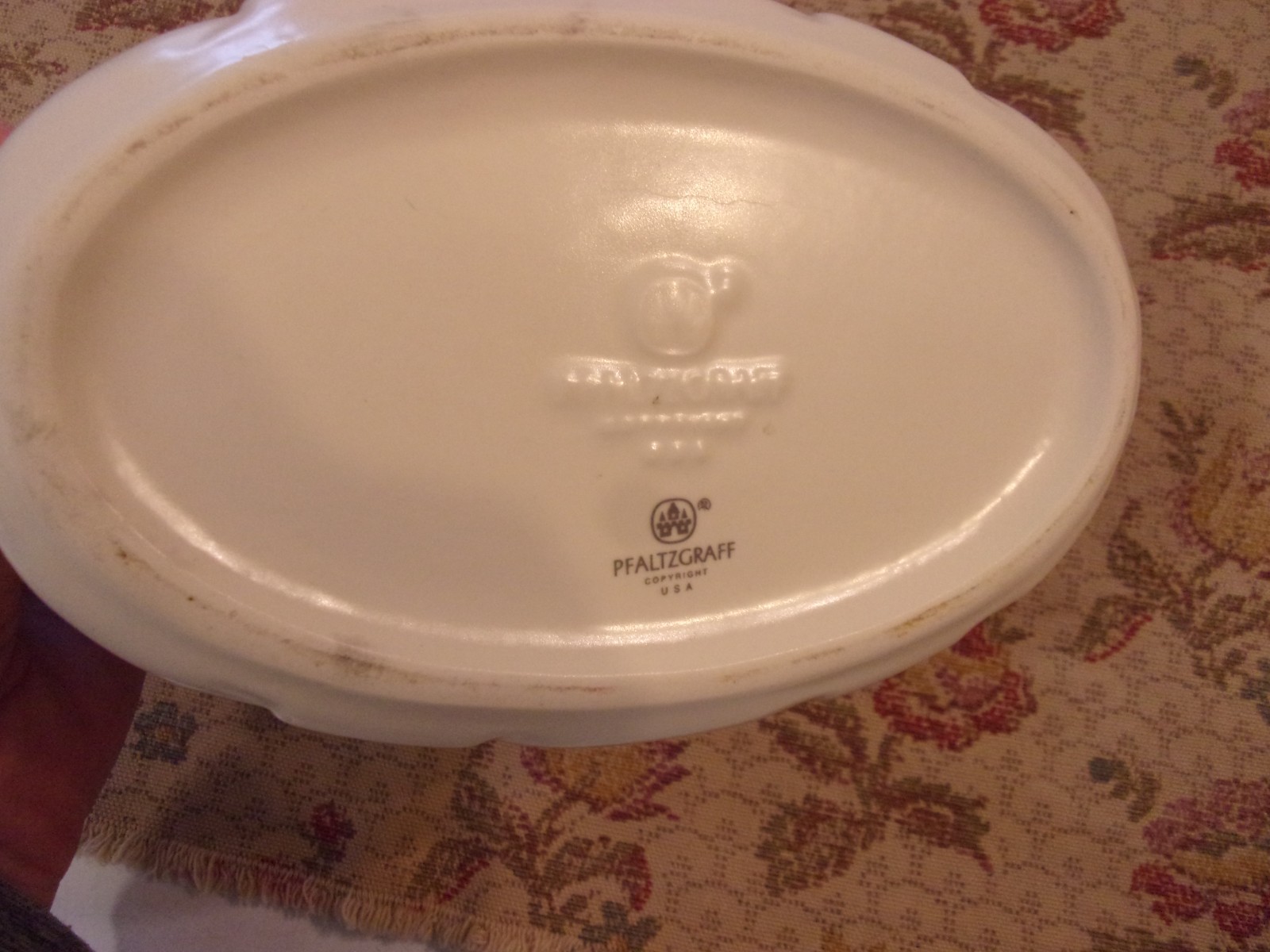 RARE Pfaltzgraff TEA ROSE Oval BASKETWEAVE Planter ? VASE?