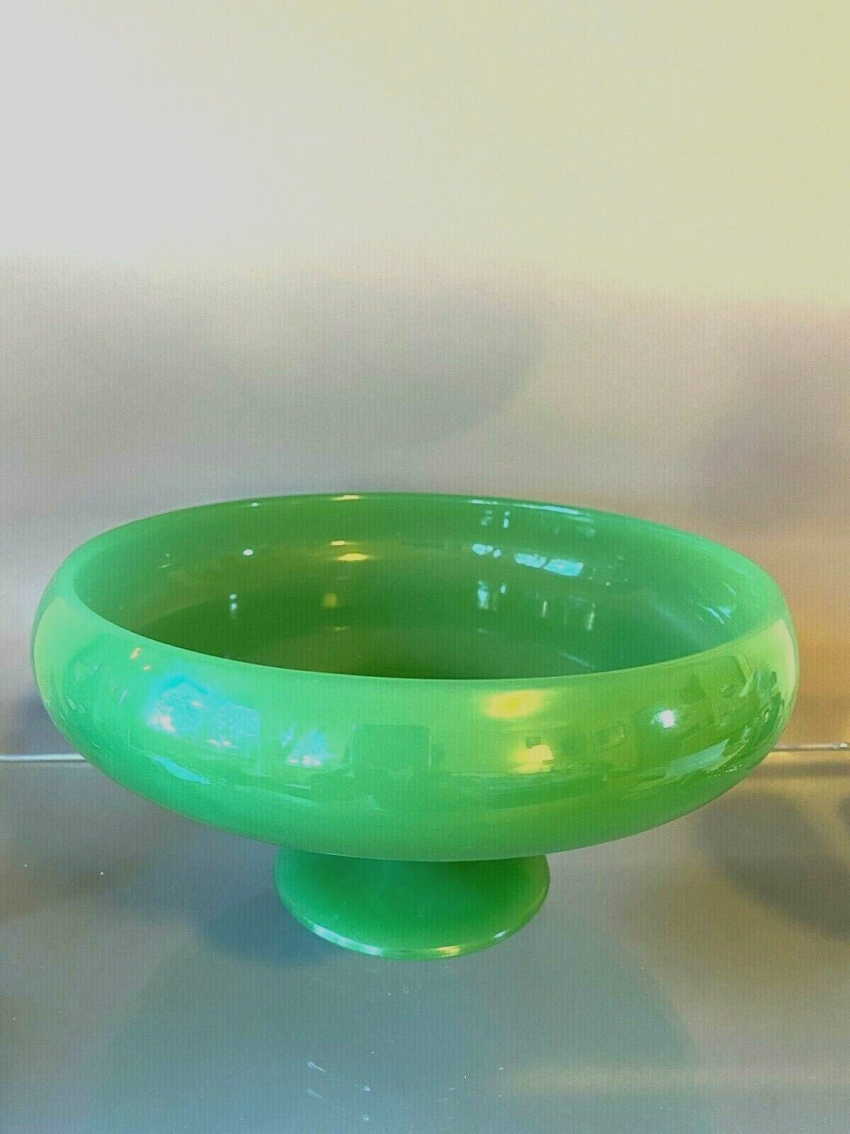Vintage Fenton Jade Green Jadeite Compote