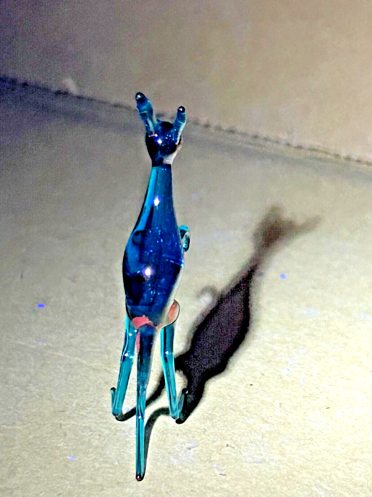 Vintage Kangaroo Figurine Blown Glass Delicate: Blue Murano?