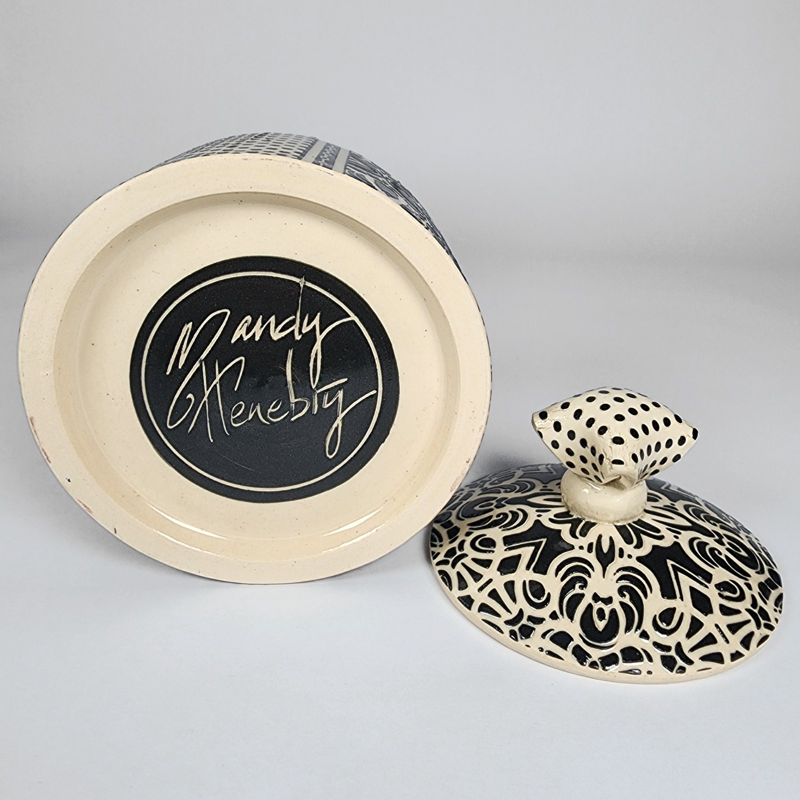 Mandy Henebry Chloe Studio Pottery Lidded Canister Pot Container Keepsake Box