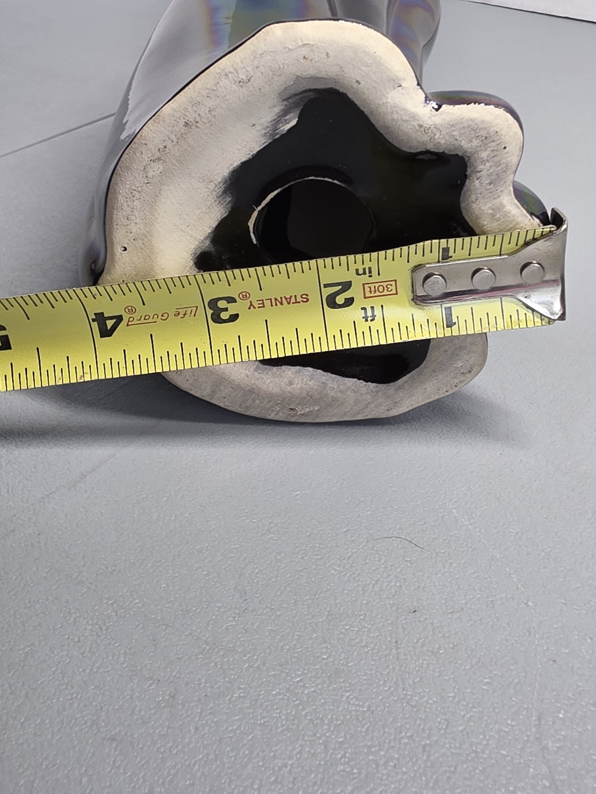 Vtg Mid Century Modern Ceramic Greyhound Statue 17.5″ Iridescent Luster Glaze