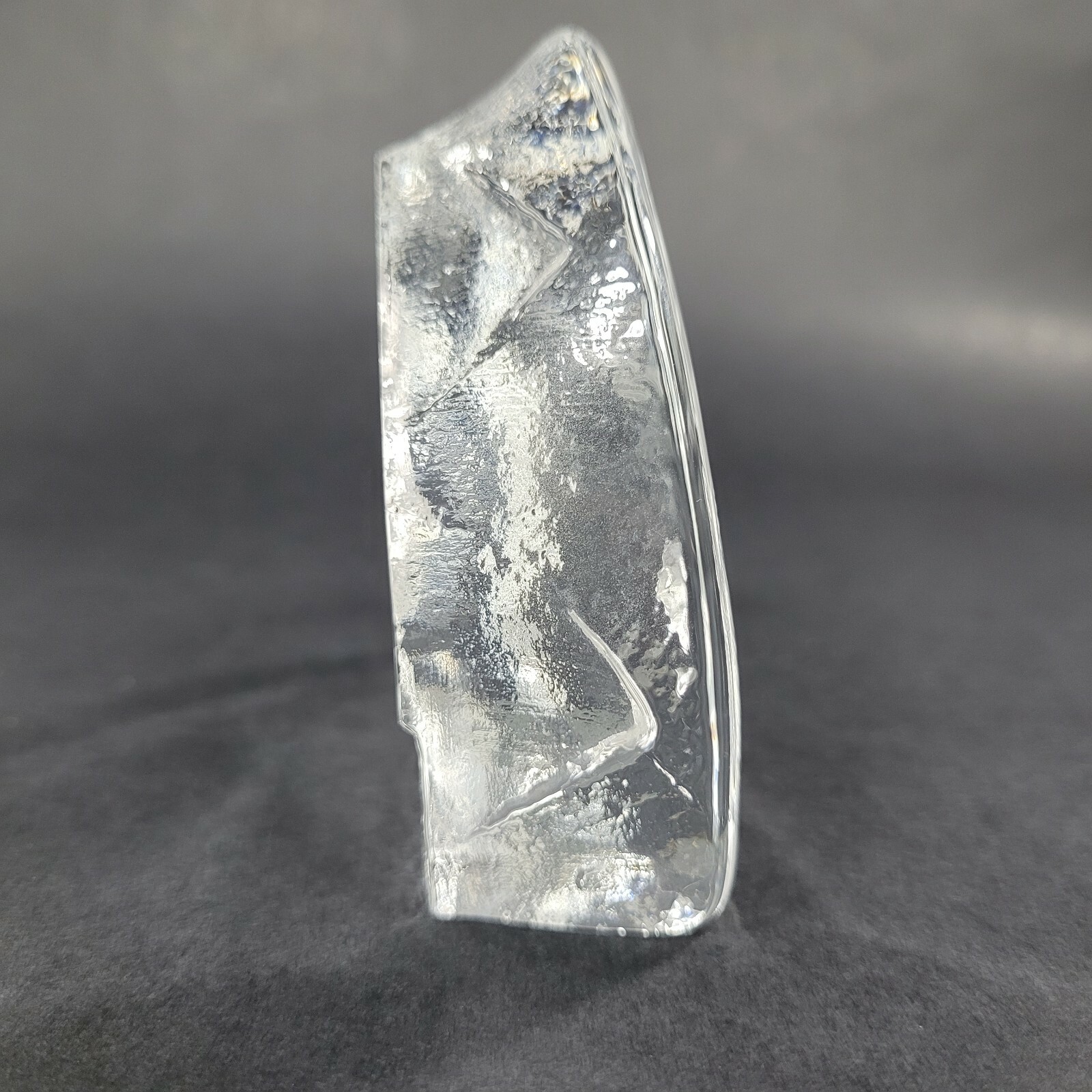 Nybro Crystal Dolphin Figurine Sweden Paul Isling Design Art Glass Block Vintage