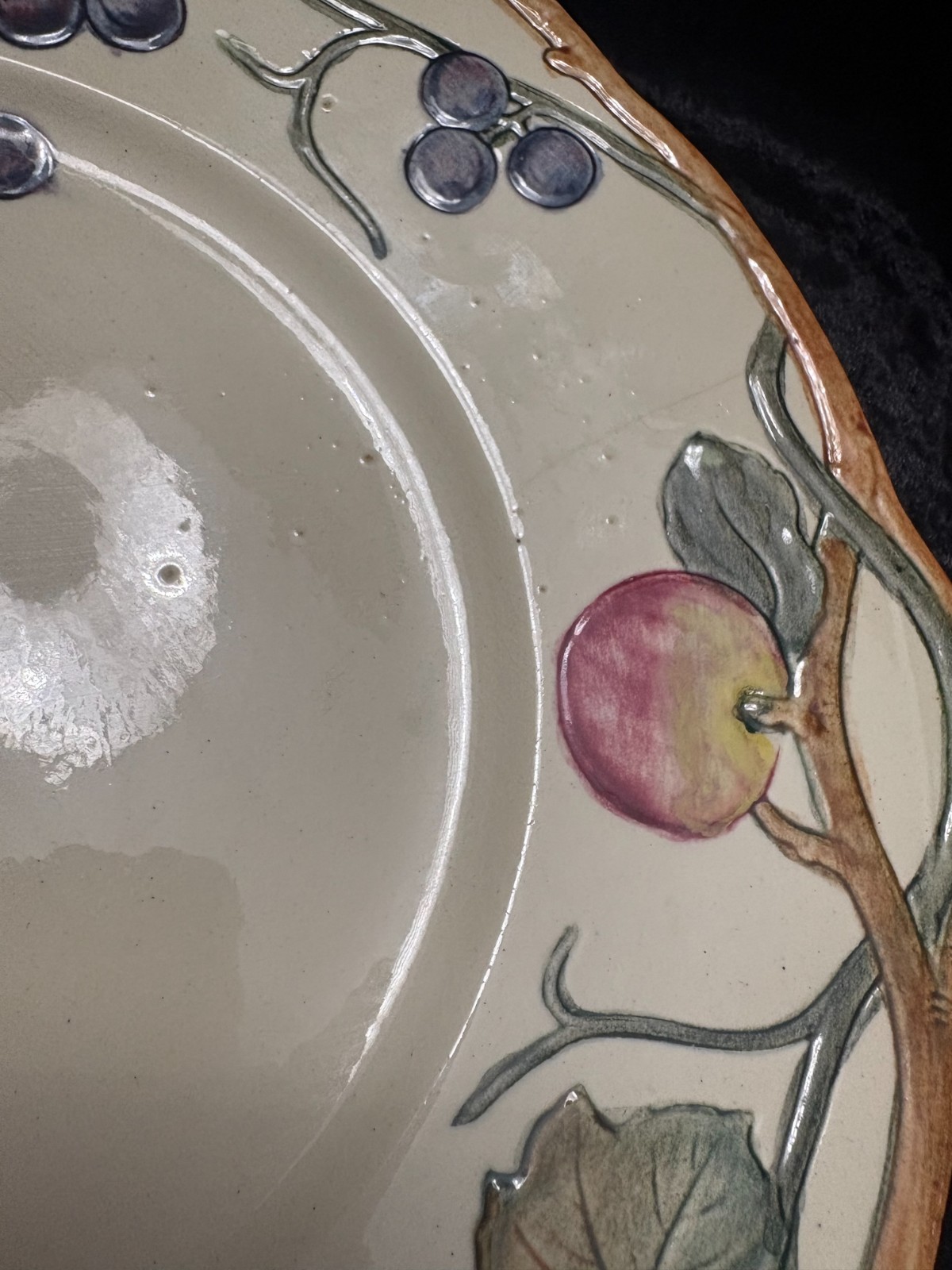 Antique 1920’s Weller Pottery Charger, Zona Apple Pattern