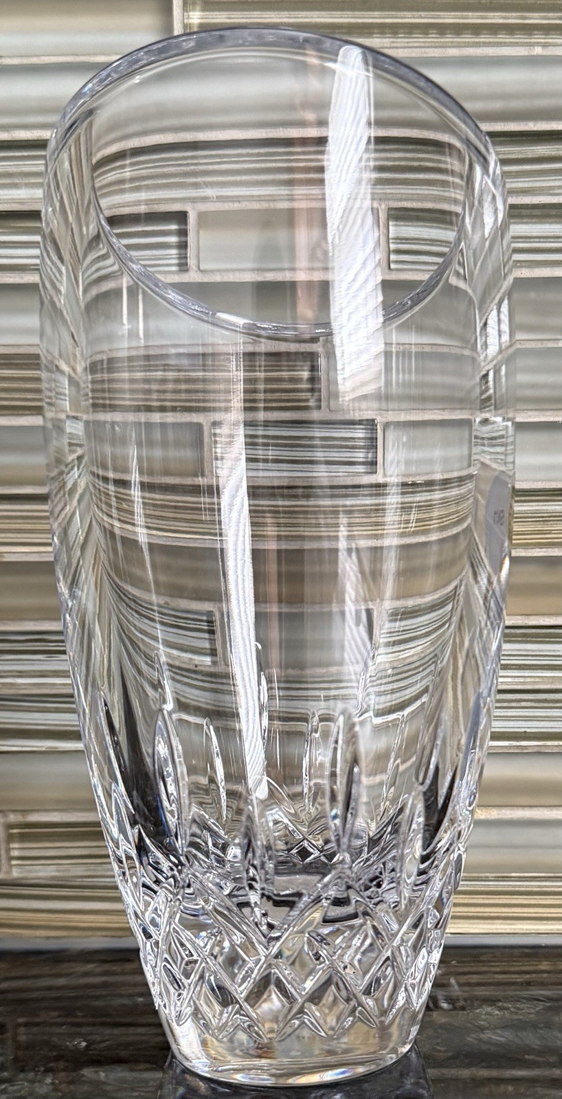 Vintage Waterford Crystal LISMORE ESSENCE 7.5” Angular Vase.