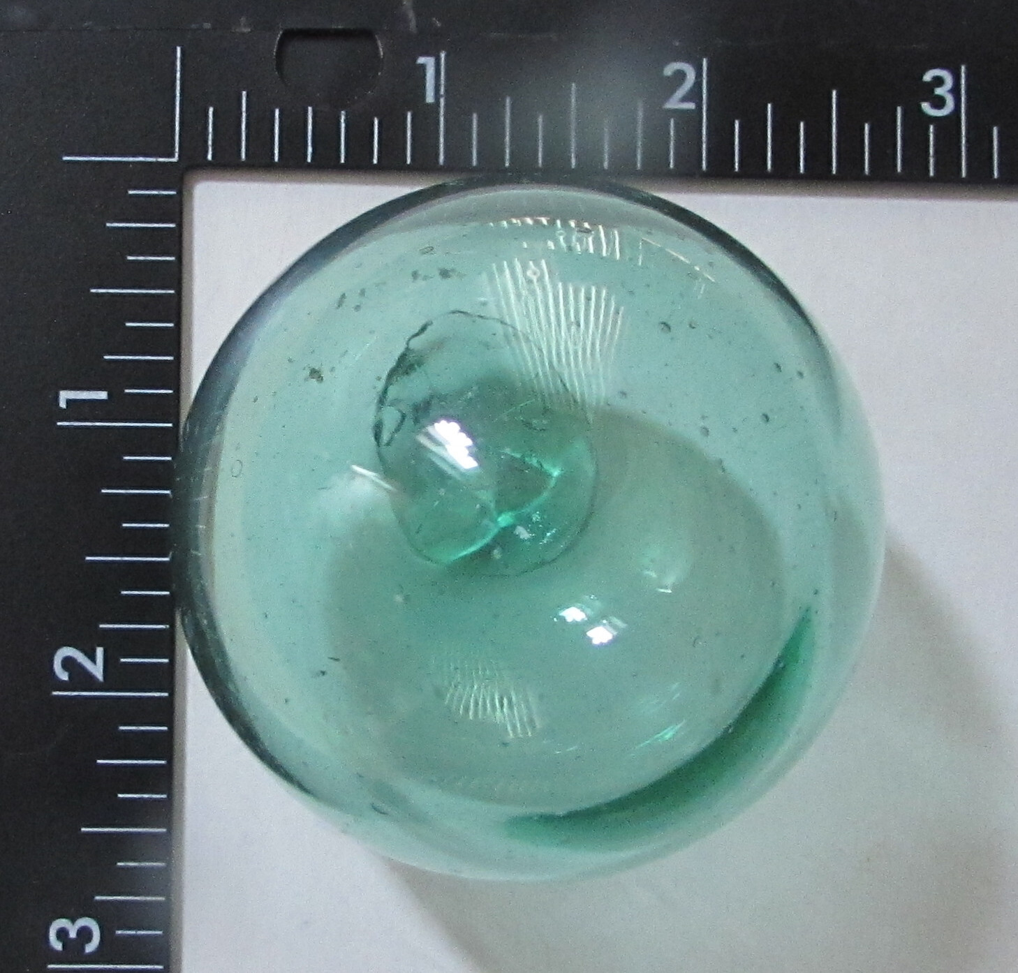 2 OLD ART GLASS HAND BLOWN ORBS HOLLOW SPHERES~each 2 1/2″ dia~ VINTAGE BALLS~A2