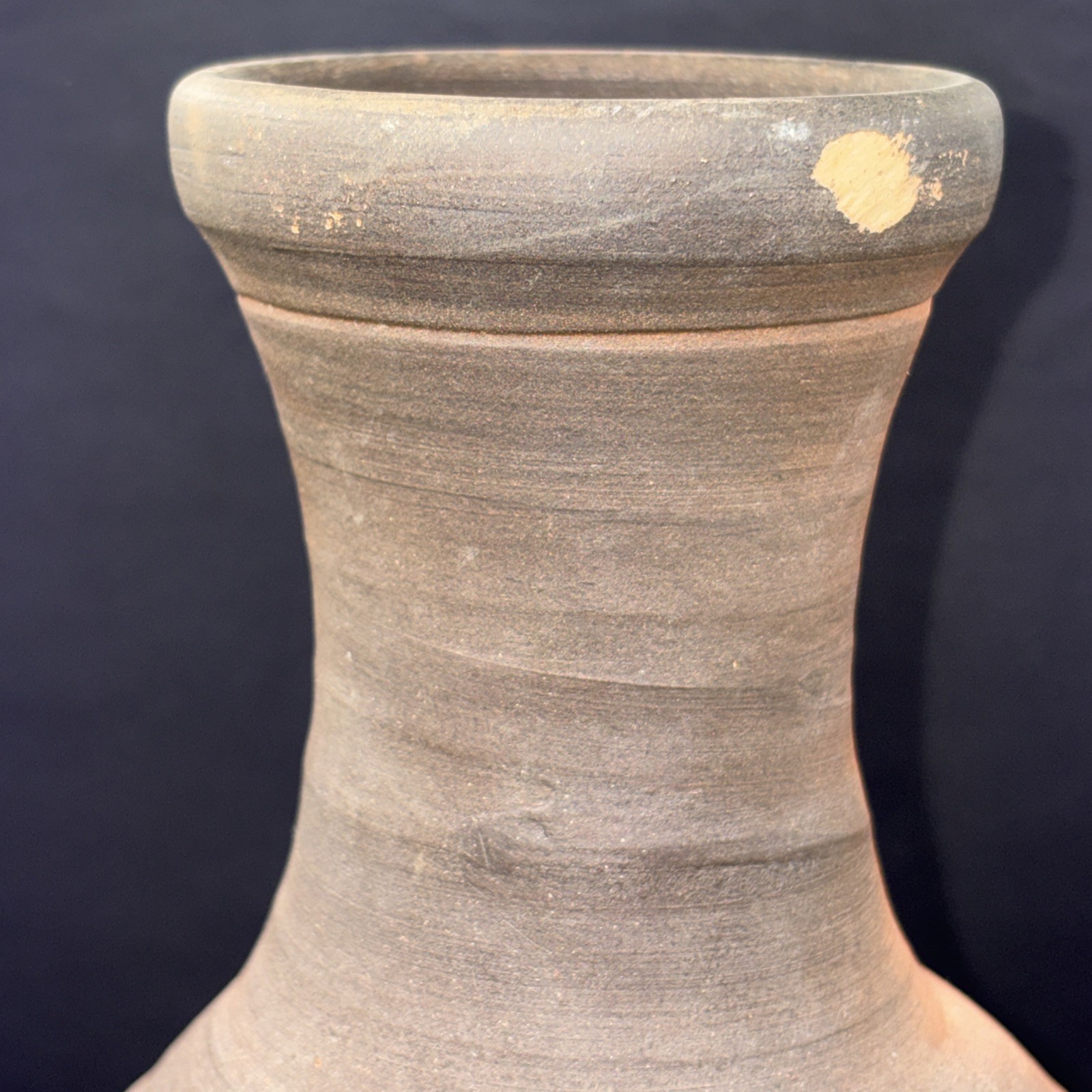 Adrian Cotter Large 14″ Lidded Vase Ribbed Studio Pottery AC Stamped NZ Art MCM