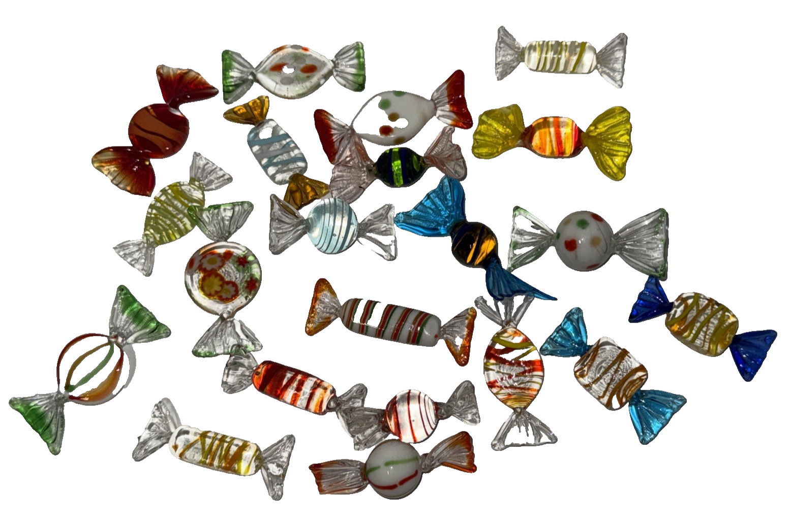 21pc Glass Candy Vintage Murano Glass Sweet Wedding Birthday Halloween Christmas