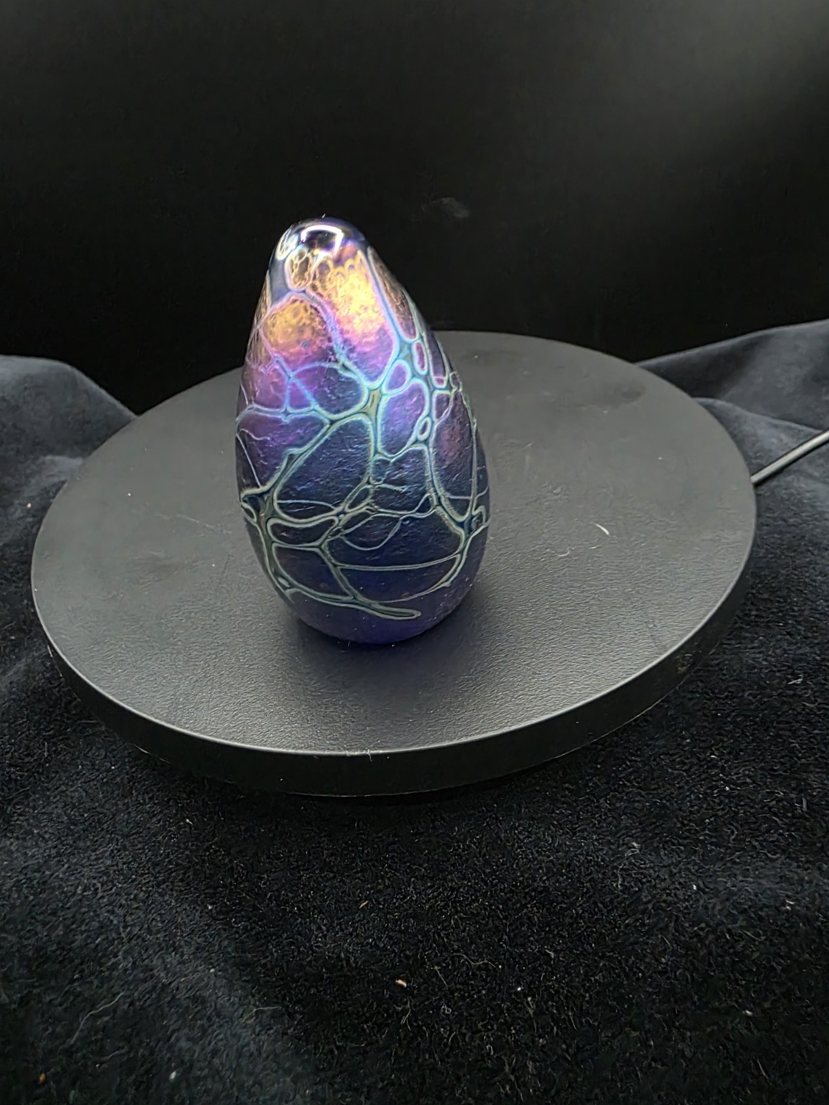 Vintage Anton Intaglio Iridescent Studio Art Glass 3 inch Paperweight