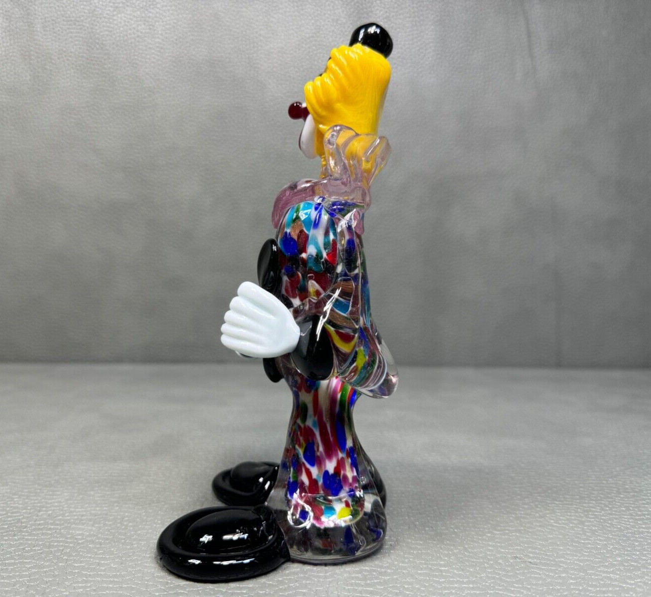 MCM Italian Mid Century Modern Murano Glass Clown Figurine Statue 8″