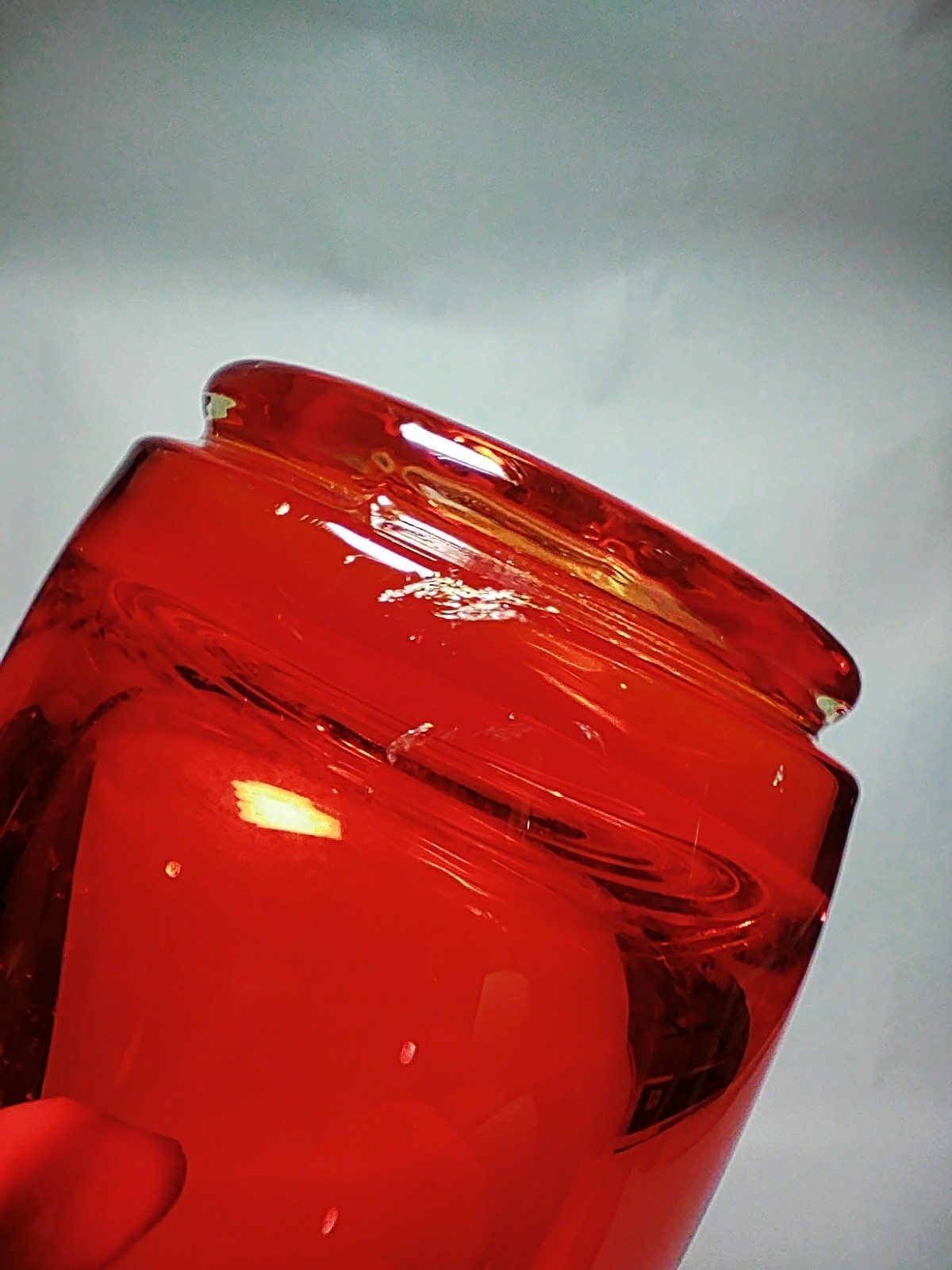 Viking Glass Epic 3 Flare Swung Vase 11″ Flared Fingers Persimmon Orange MCM HTF