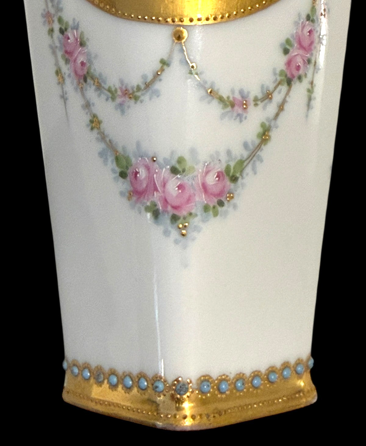 Antique Royal Vienna Hand Painted Wagner Jeweled Porcelain Daphne Portrait Vase