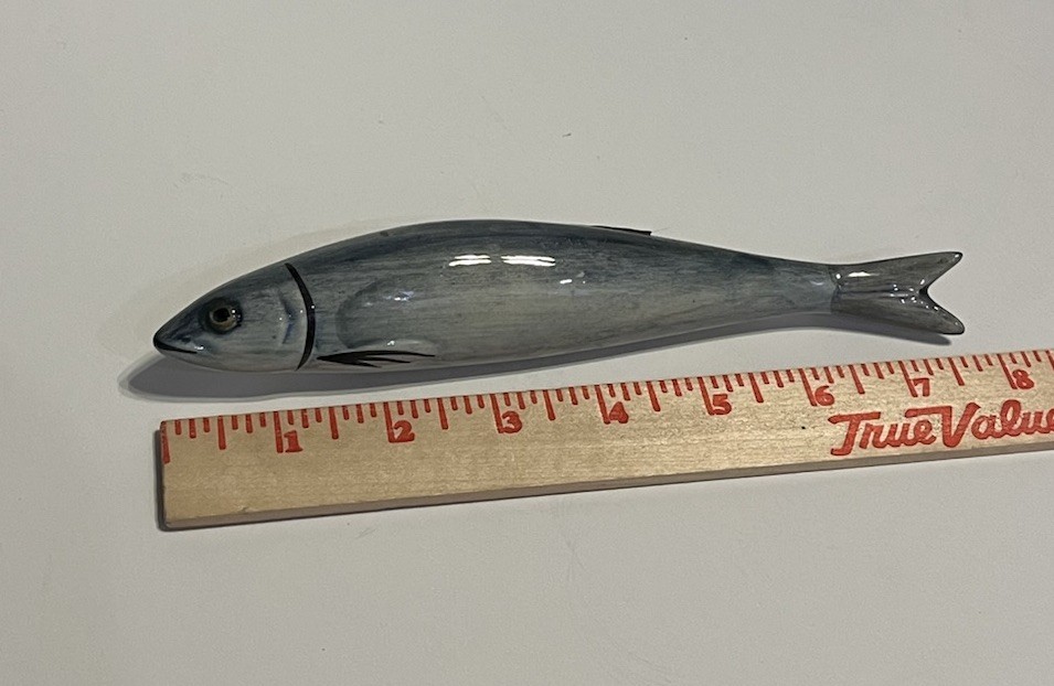 Vintage Ceramic Sardine Fish Jay Willfred For Andrea By Sadek 8″ Knife Rest