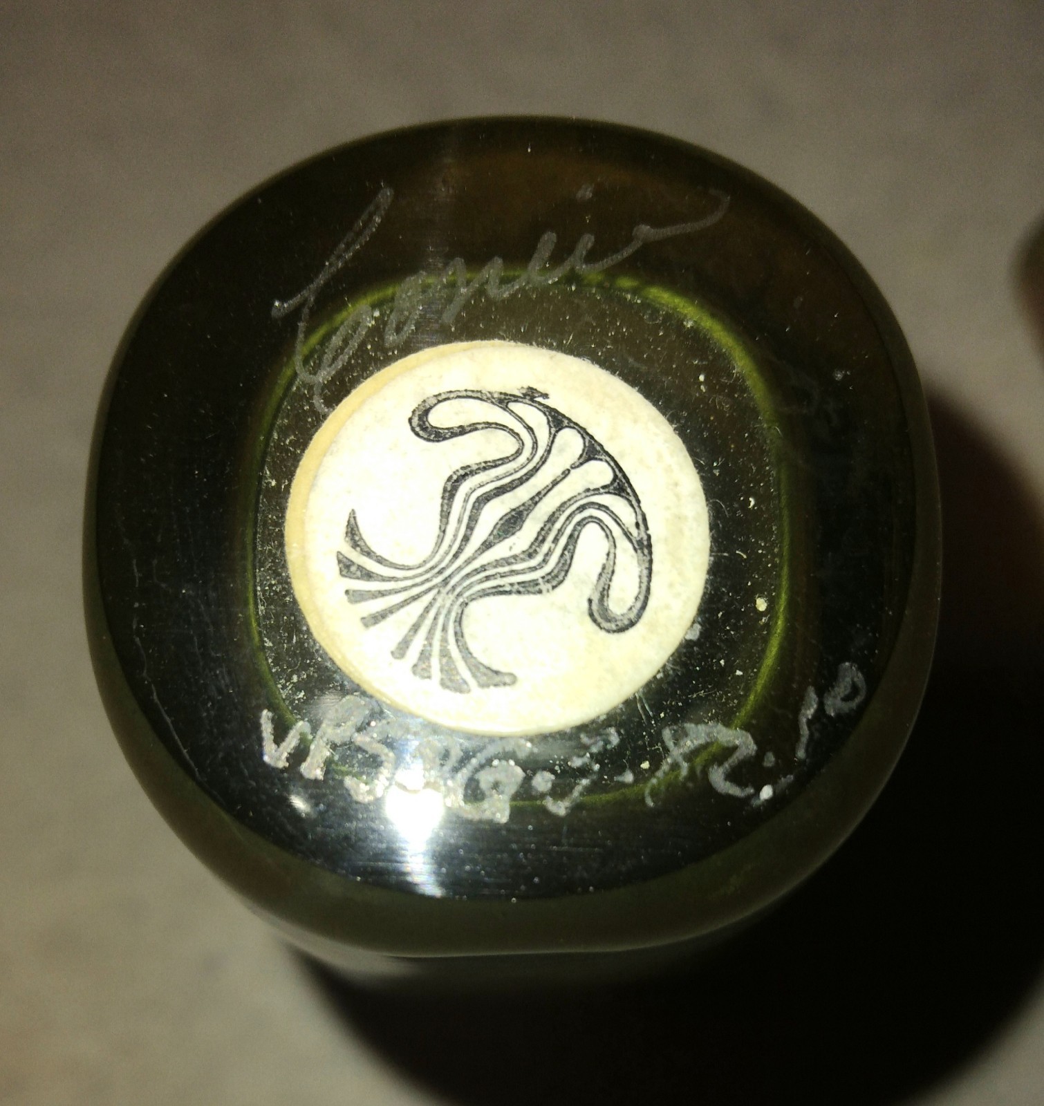 5″ Signed Correia Gold Aurene Iridescent Art Glass Perfume Bottle