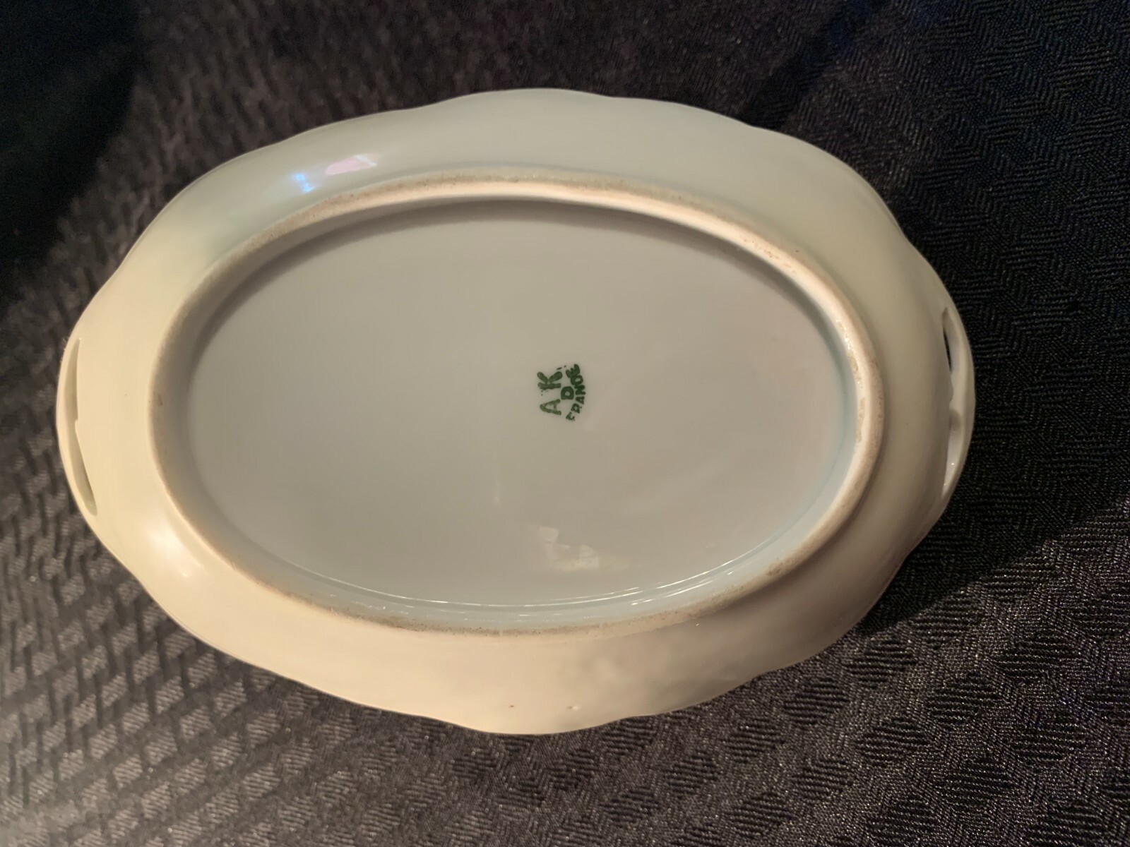 Antique AKD France Limoges Gold Handled Basket Dish Hand Painted Floral EUC