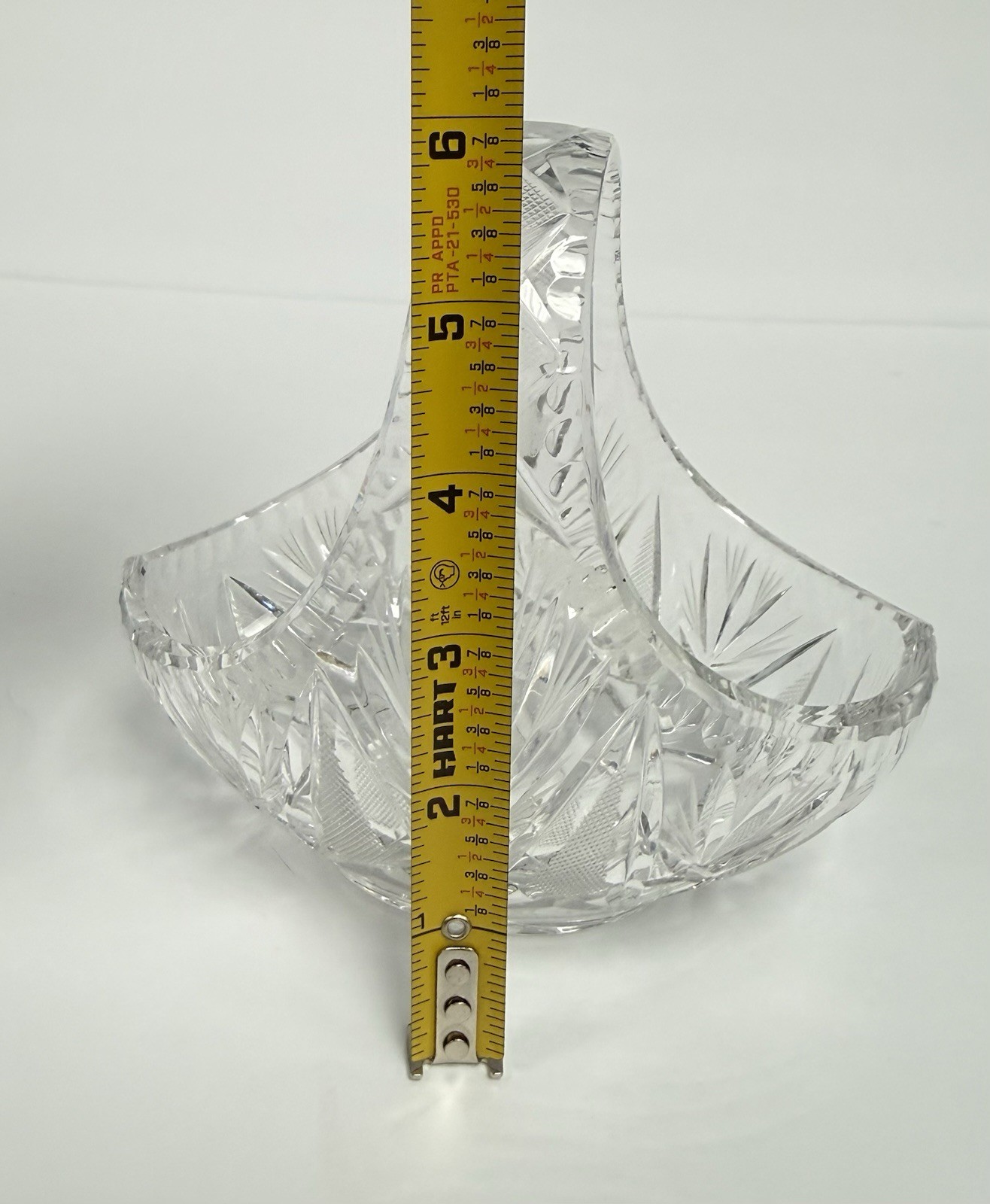 Vintage Decorative Lead Crystal Basket Candy Dish Egg Basket 6”