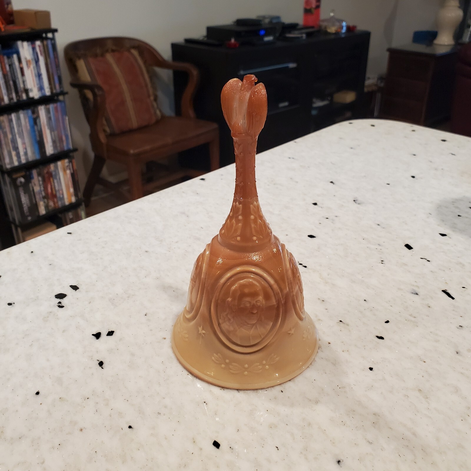 Fenton 1776-1976 Bicentennial Bell Chocolate Caramel Glass