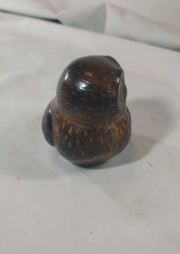 Stoneware Pottery Owl Figurine Vintage Japan Pottery