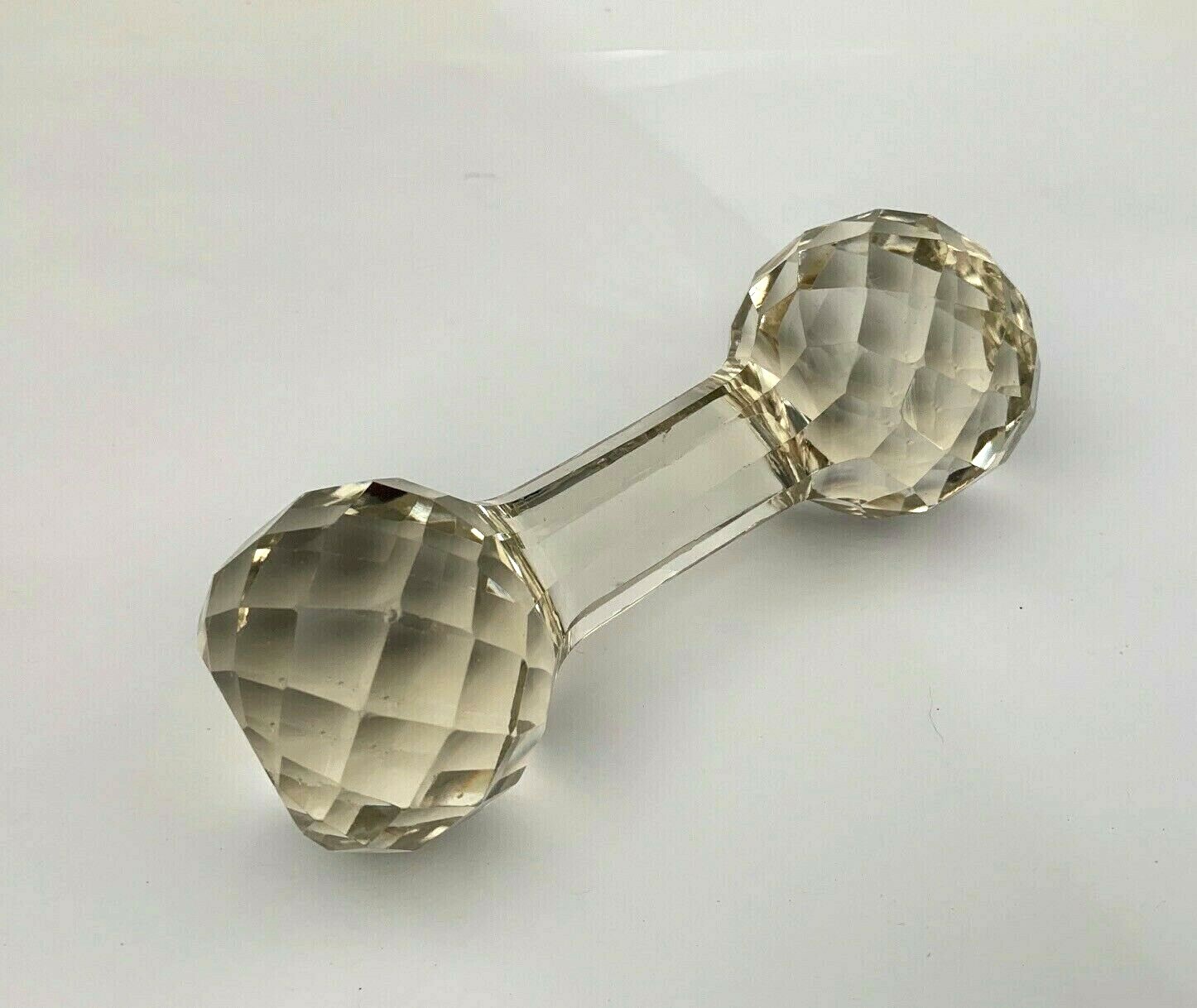 ABP American Brilliant Period 1920’s Cut Glass Faceted Dumbell Knife Rest 4 7/8″