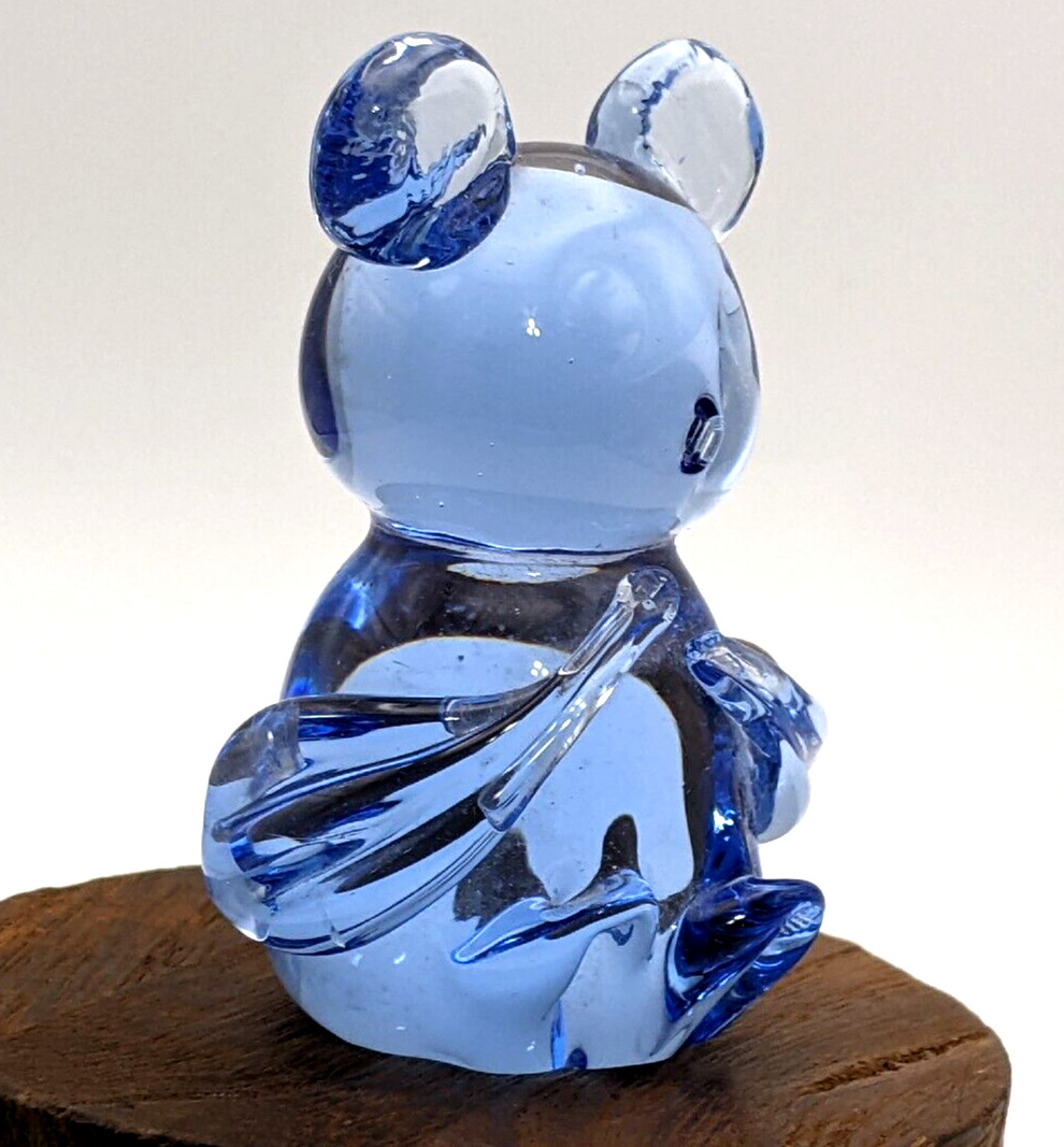Blue Glass Koala Bear Figurine US Commemorative Fine Art Gallery Labeled