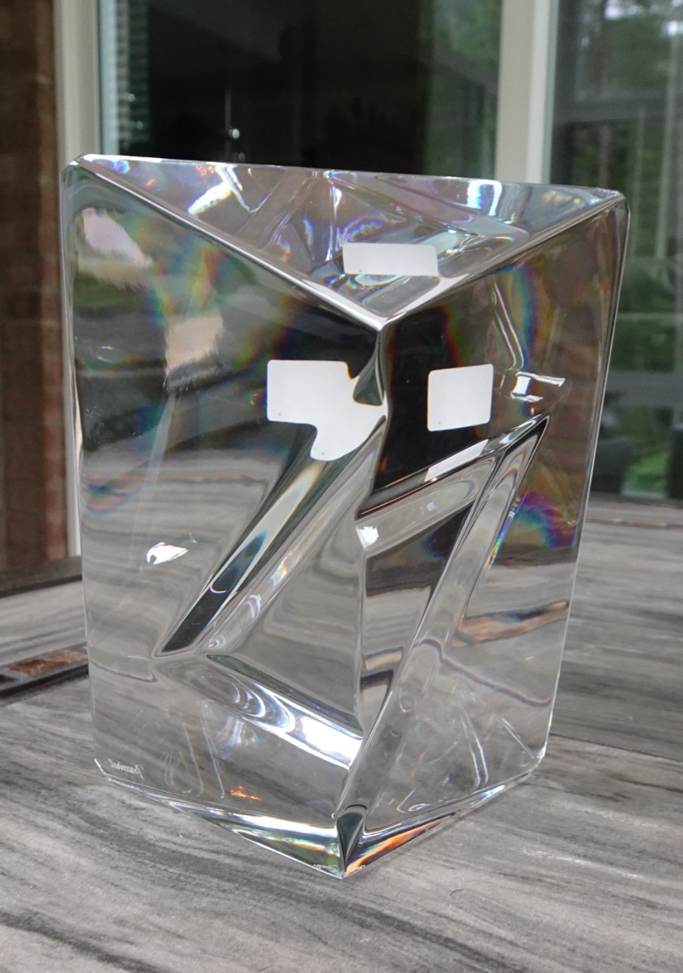 MIB 4.9″ Large Rare Baccarat Crystal “Star of David” Prism Paperweight Jewish