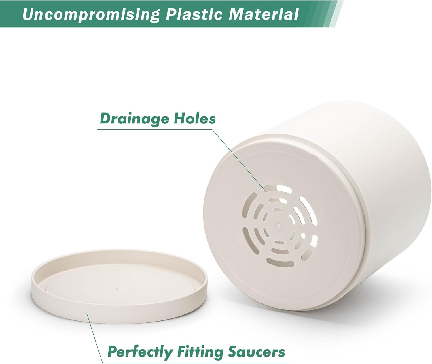 D’vine Dev 10 Inch Plastic Planter Pots for Plant Pot with Drainage Hole and