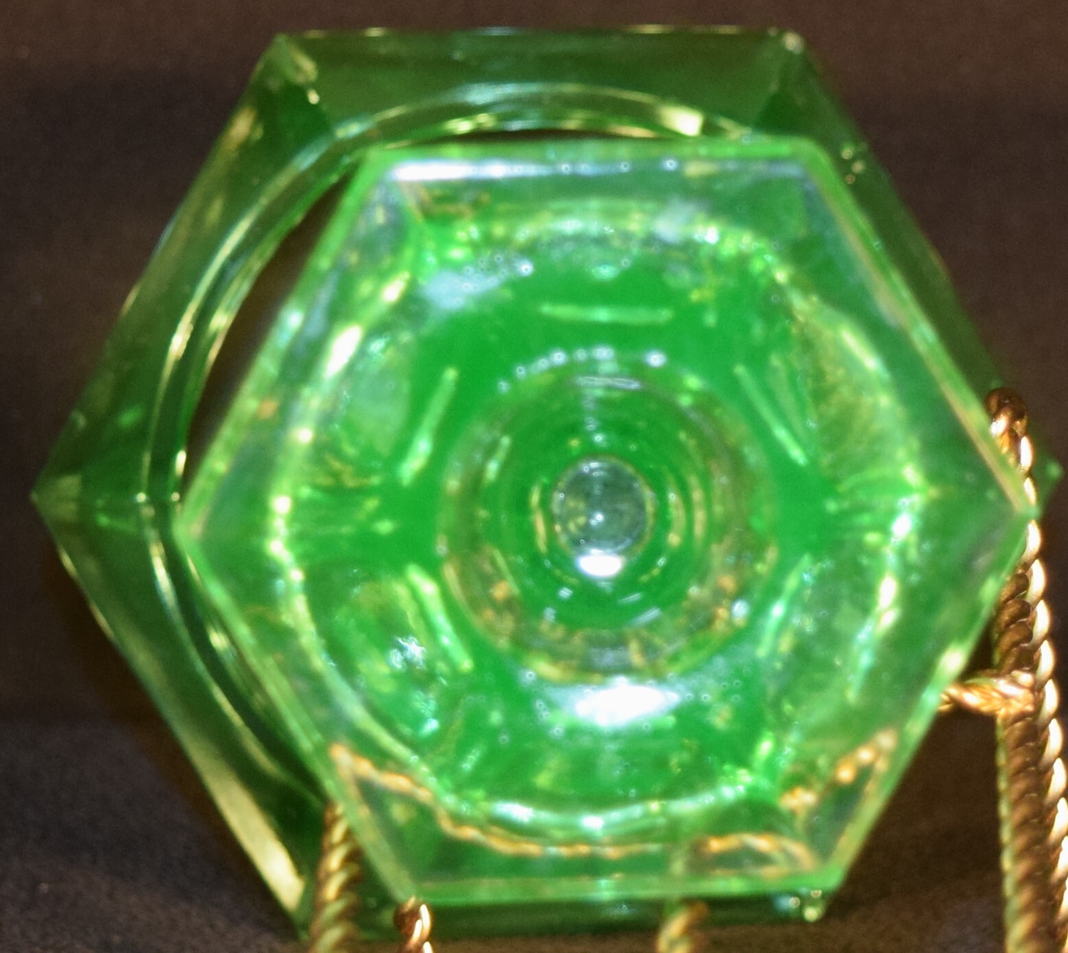 Vintage 7 1/4″Green Uranium Glass Candlestick Candle Holder Antique Art Deco