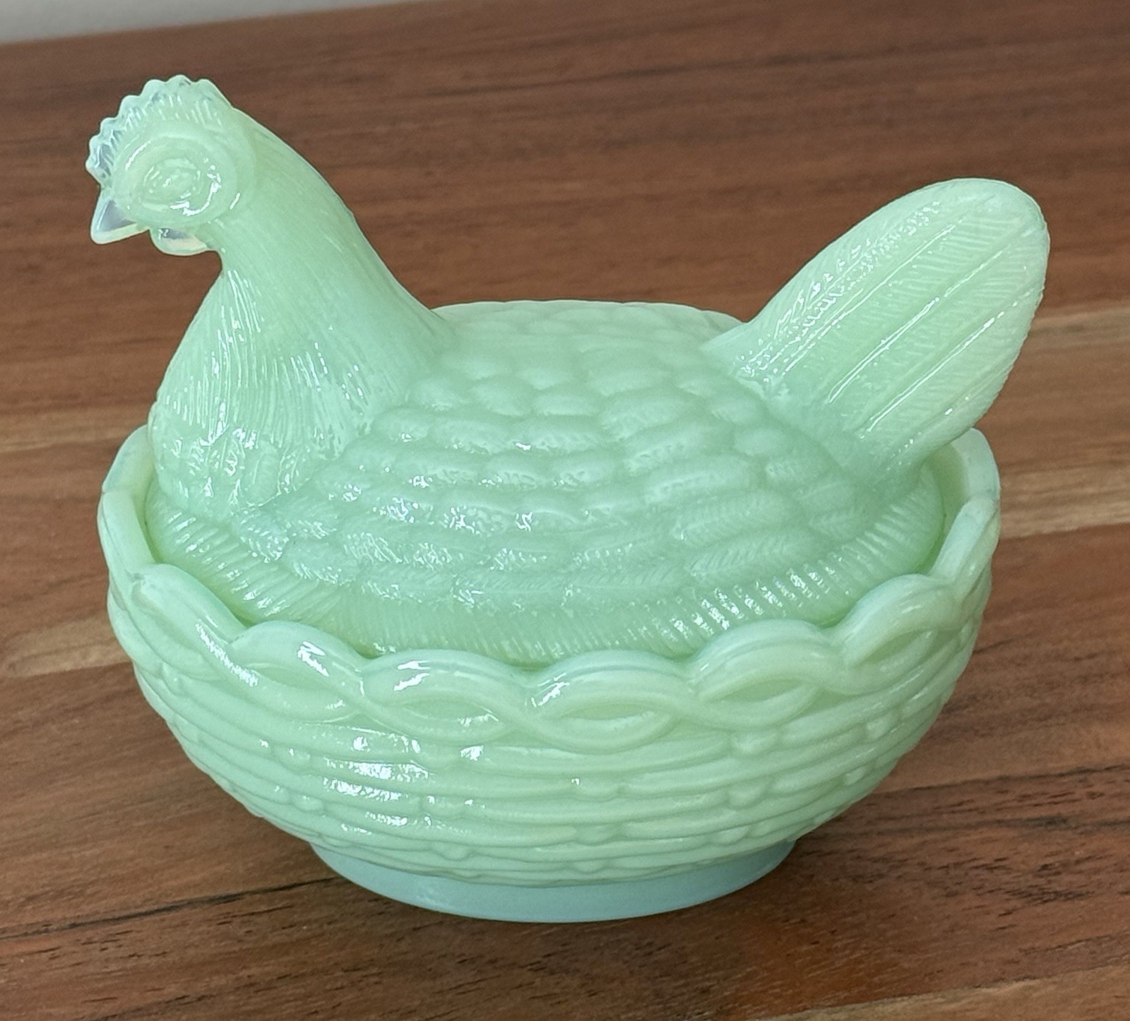 Mosser Glass JADE / JADEITE Hen on Nest – 4″ Limited Edition LG Wright Mould