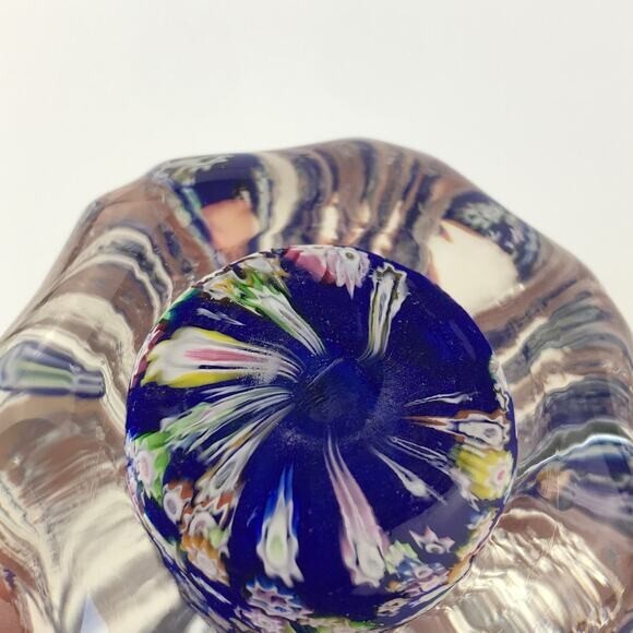 Perthshire Pyramid Paperweight Blue 2000s Vintage Special Edition Unsigned Cone