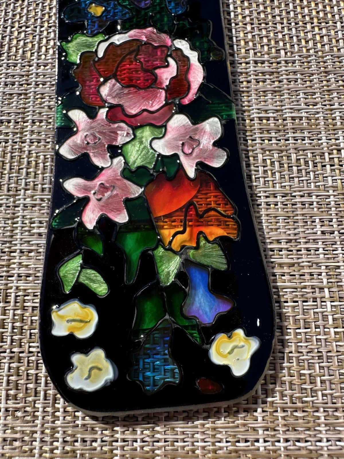 Floral Art Glass Cross Suncatcher With God All Things Are Possible Matt 19:26