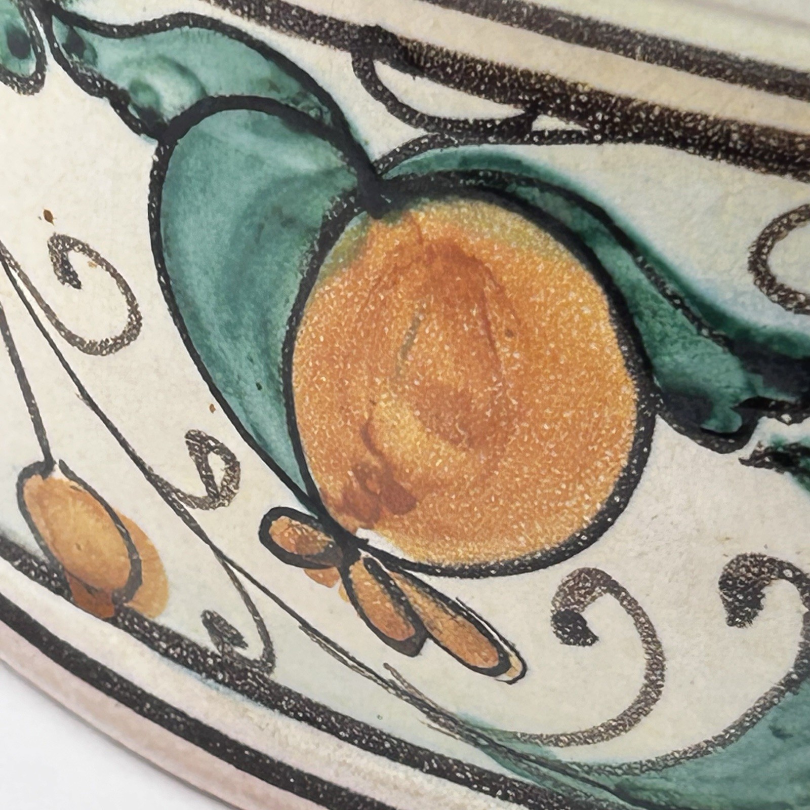 1990’s Terra-Cotta Handpainted Signed Pottery Made In Italy 12” x 10” W, 4.5” H