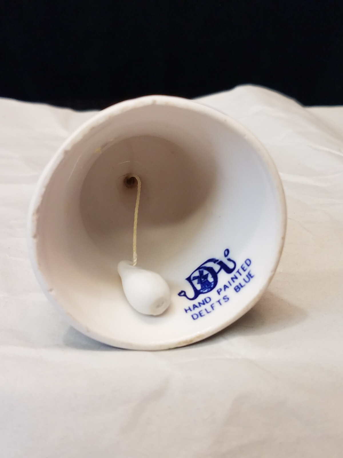 Handpainted Delfts Blue Miniature 2-3/4 Inch Tall Windmill Bell Ceramic