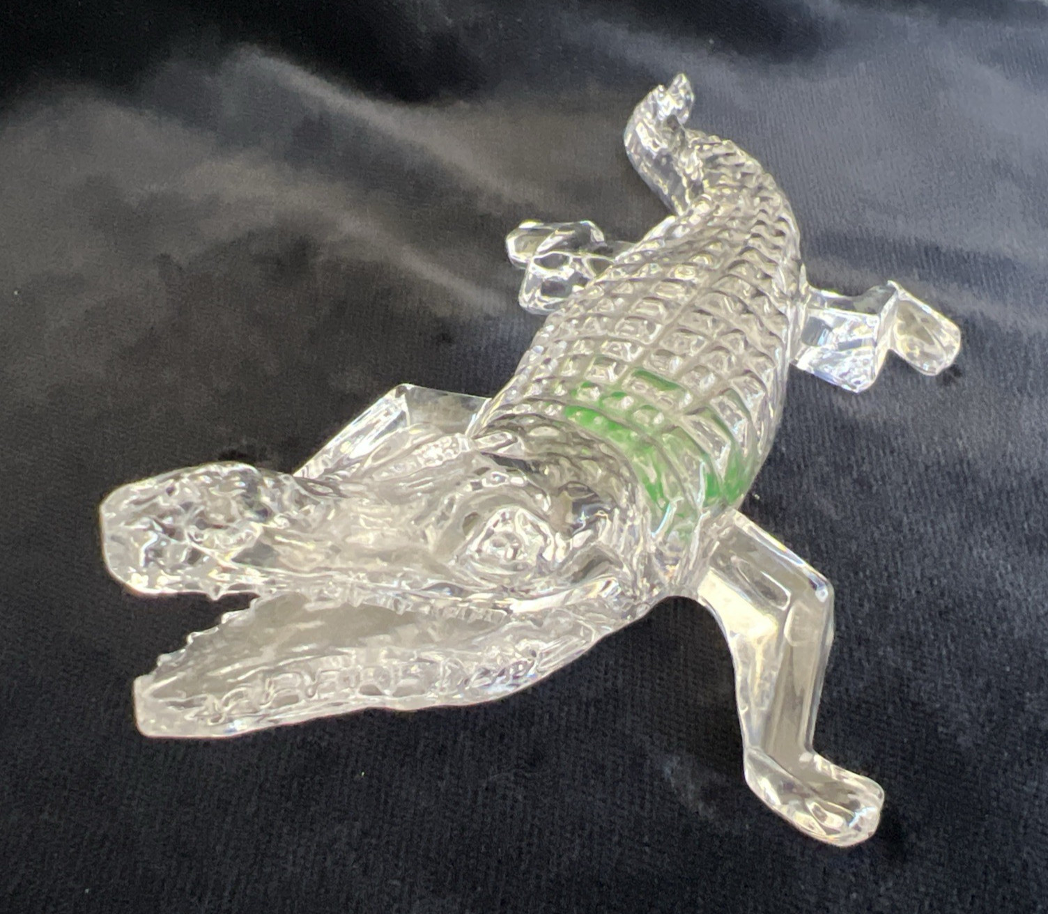 Vintage Italian Crystal Alligator Kc Kristalcolor Made In Italy 24% Pbo 7 1/4”