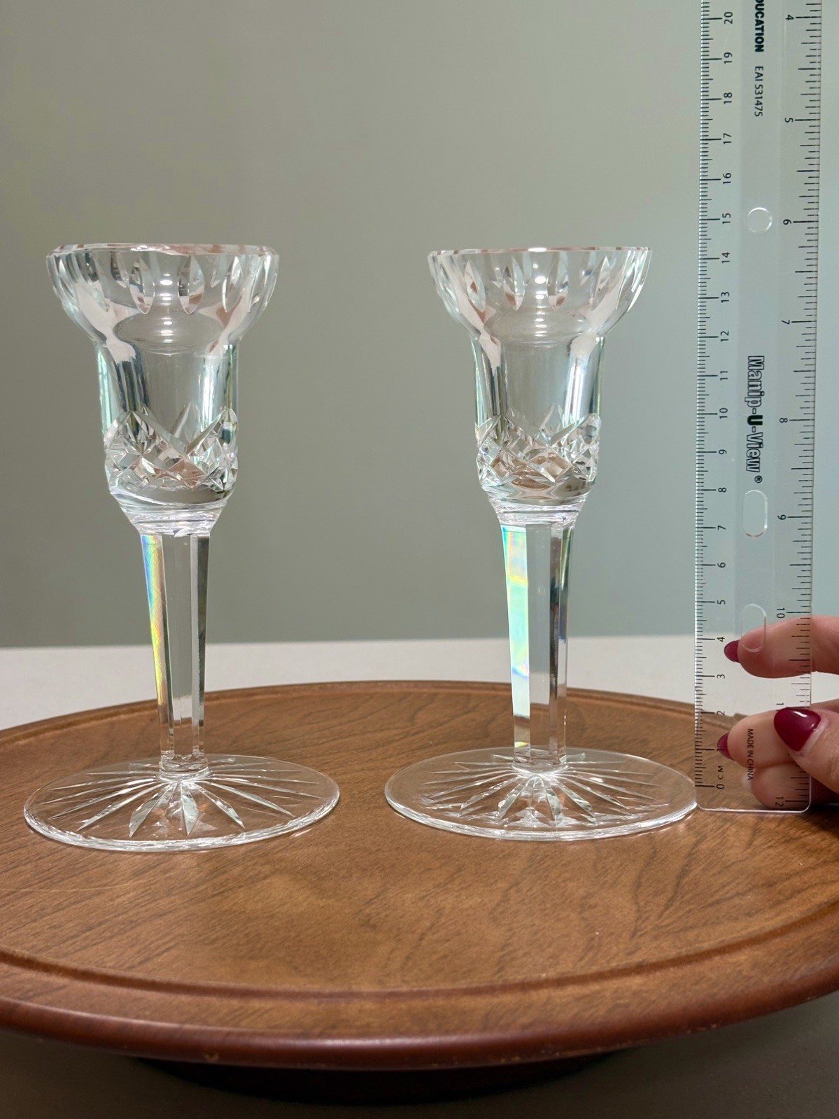FREE SHIP Vintage Waterford “Lismore” Crystal Candlesticks 5 3/8 in Set Of 2