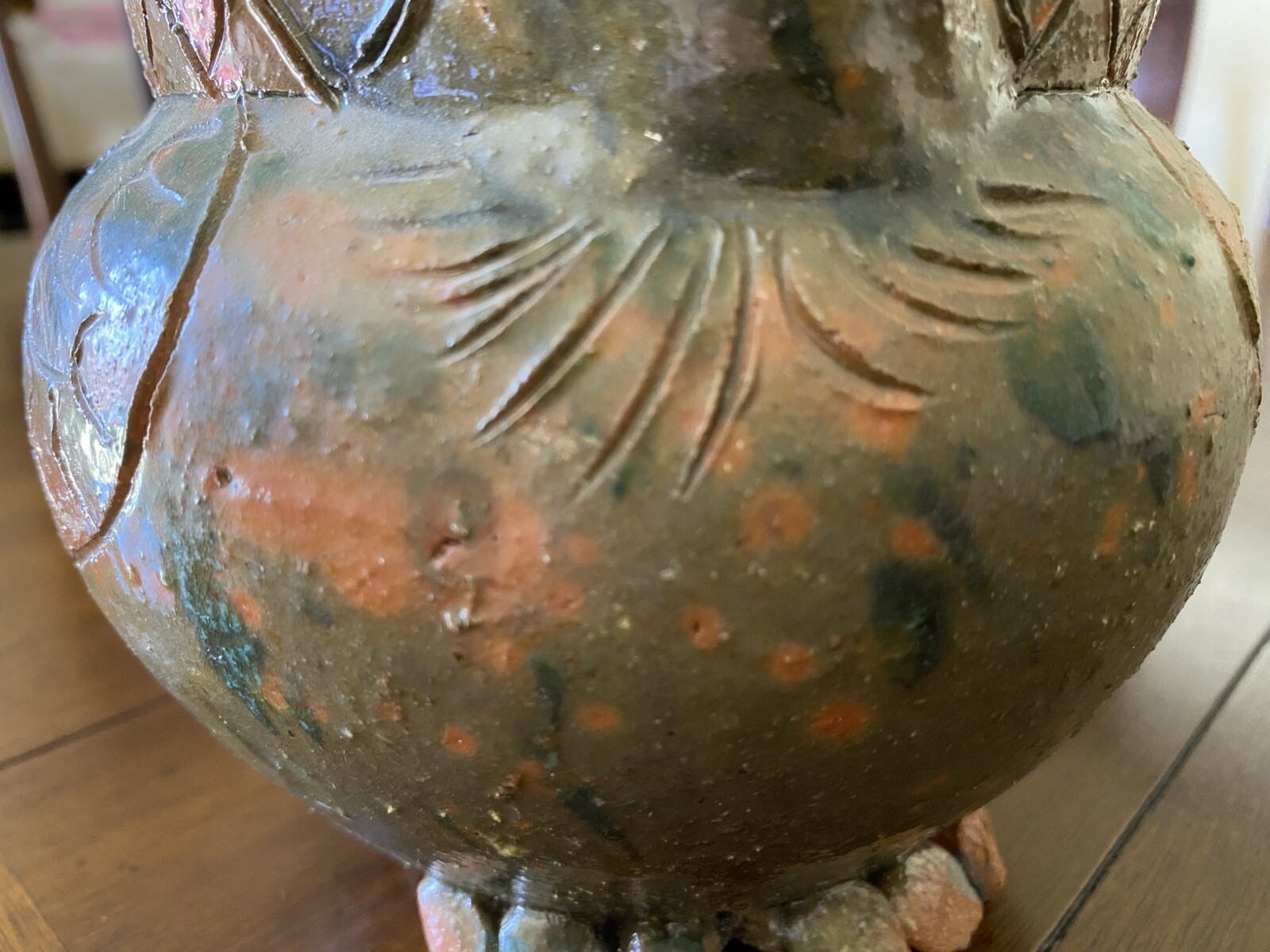 IGNAZIO CASU Italy Sardinia Terracotta Clay Rooster Bowl 7” tall Signed Rare