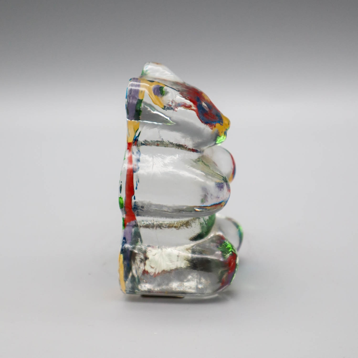 Vtg Leonardo Haribo Multi-Colored Glass Gummy Bear Paperweight Figurine 4 1/4″H