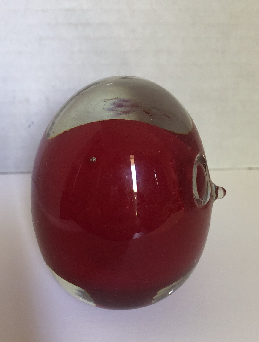 Vintage 1966 Hong Horizons Handblown Glass Bird Paperweight Figurine Statue