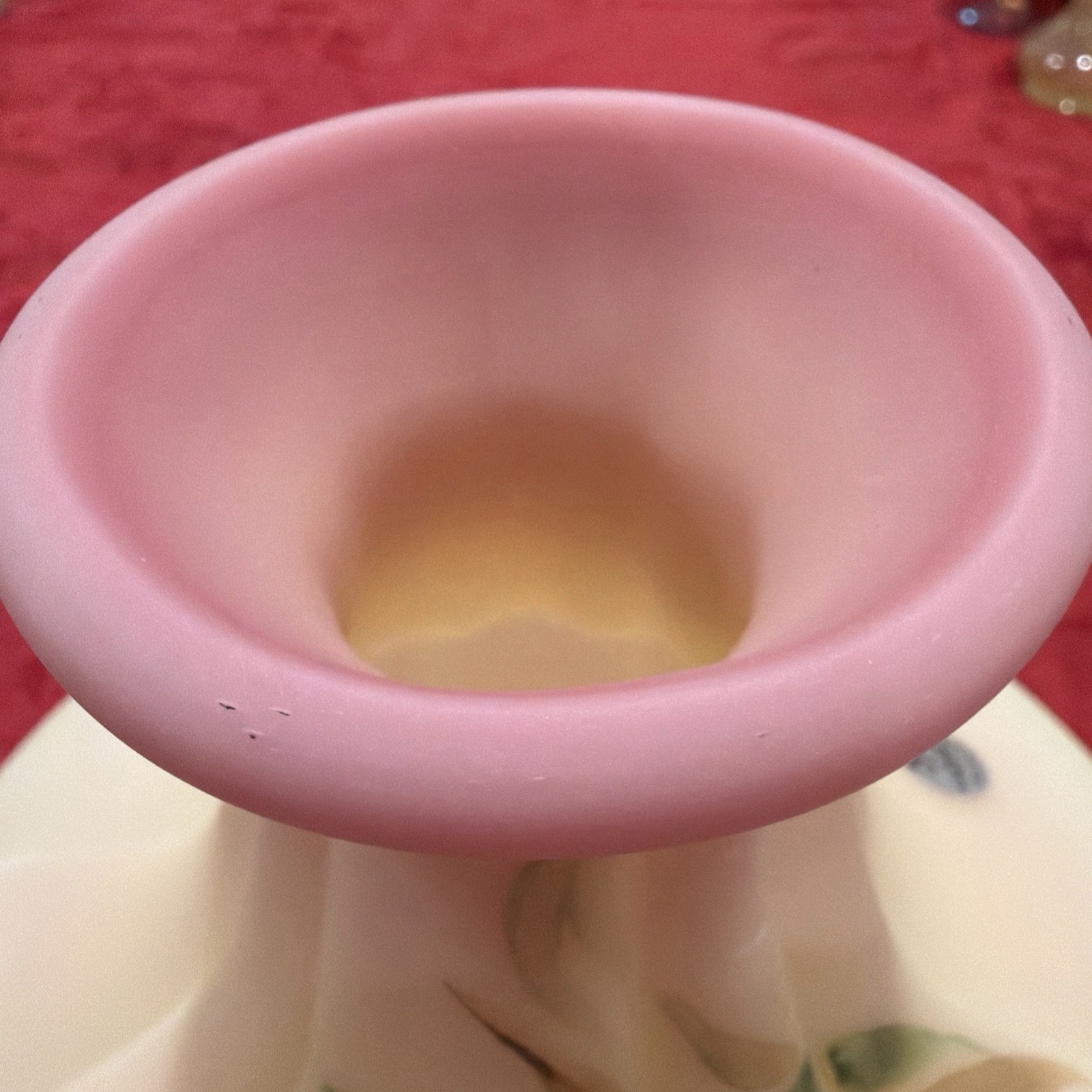 Spectacular Fenton Large Burmese Uranium Hand Painted Melon Vase 10”x9” Signed
