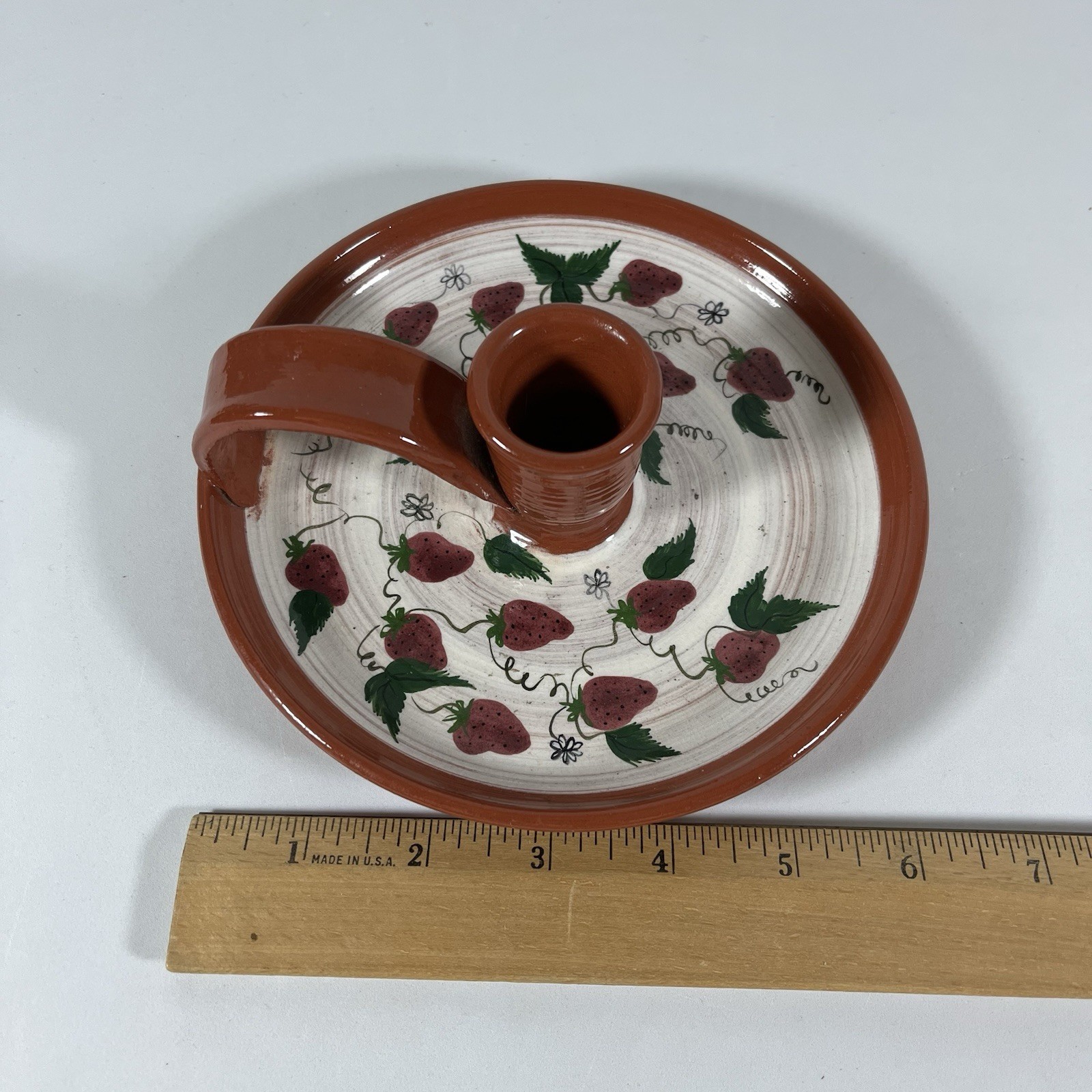 Nancy Anderson Strawberry Candlestick Holder 1978 Pres. Carter Egypt Peace Talks