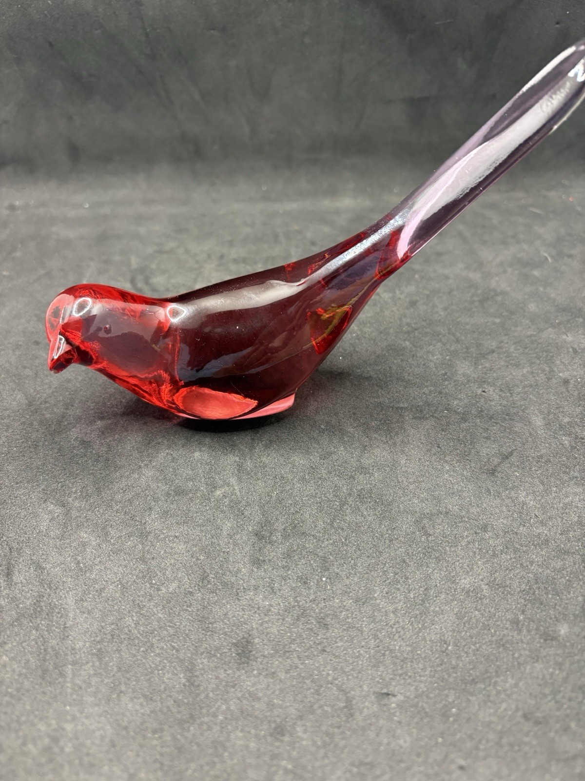 Fenton Art Glass Ruby Red Bird of Happiness Figurine Vintage MCM Cranberry Color