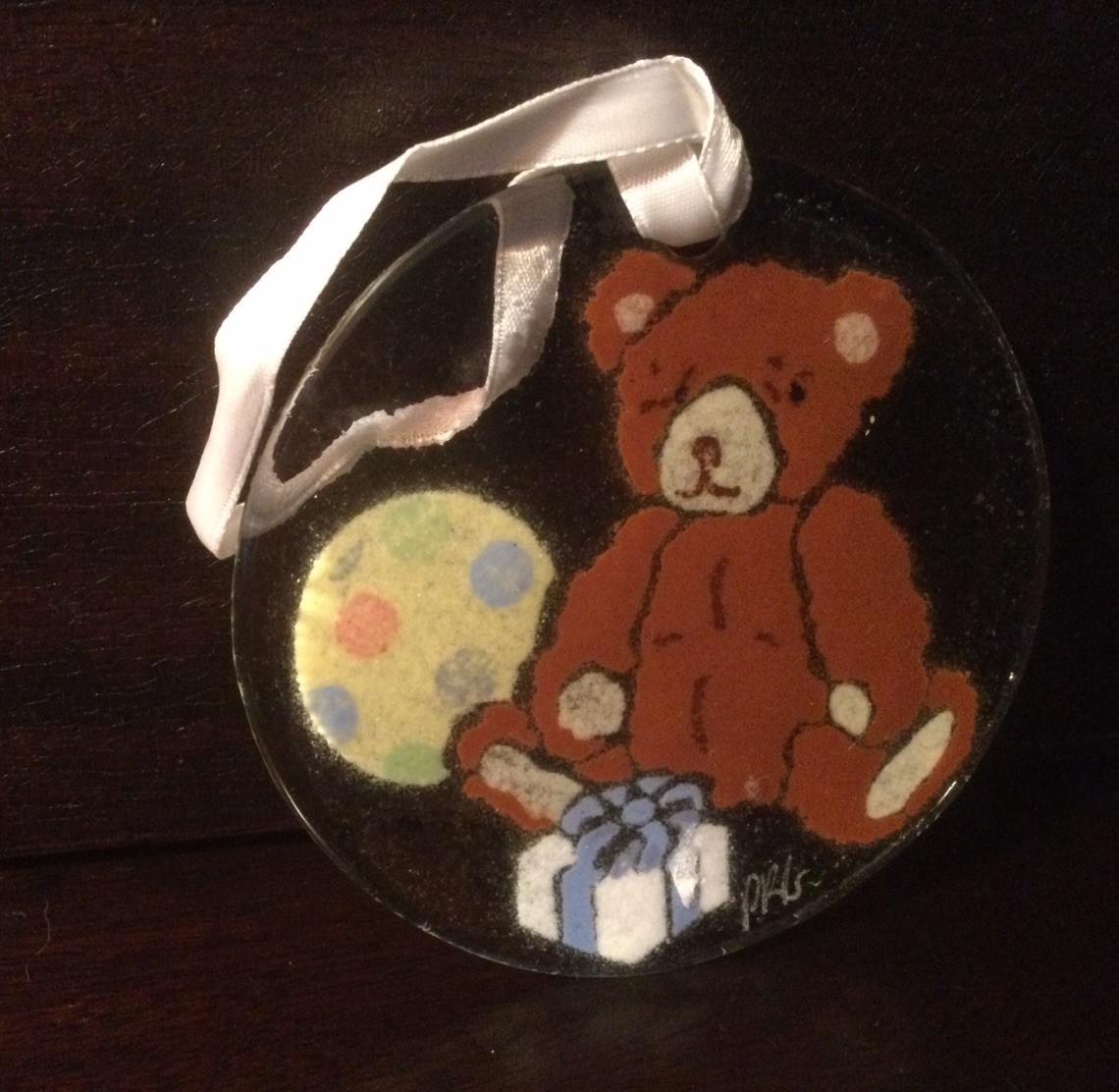 Peggy Karr | Fused Glass Ornament | Teddy Bear – Toys – Baby