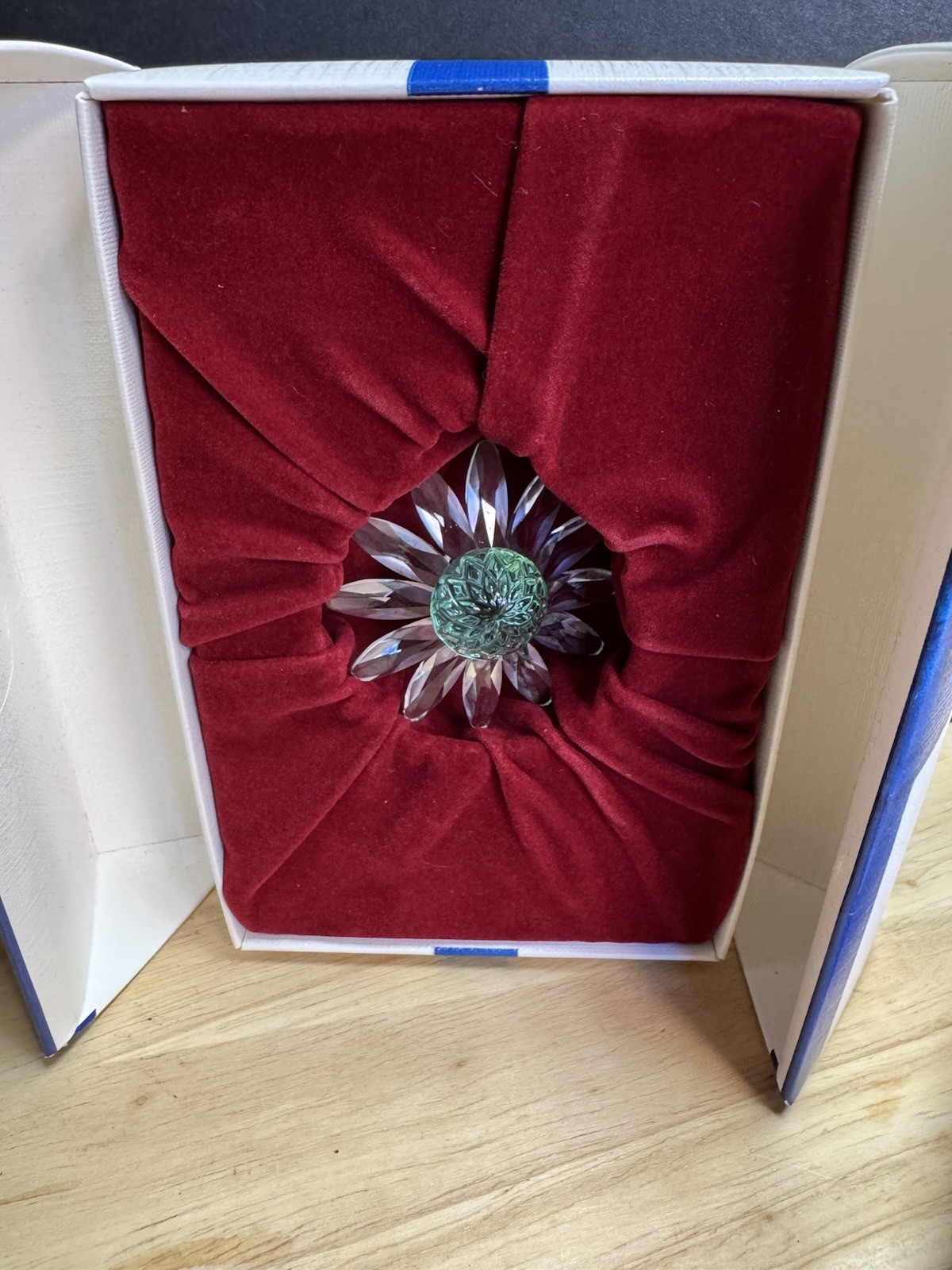 Swarovski SCS Crystal Marguerite Flower / Daisy Aqua Green & Clear Original Box