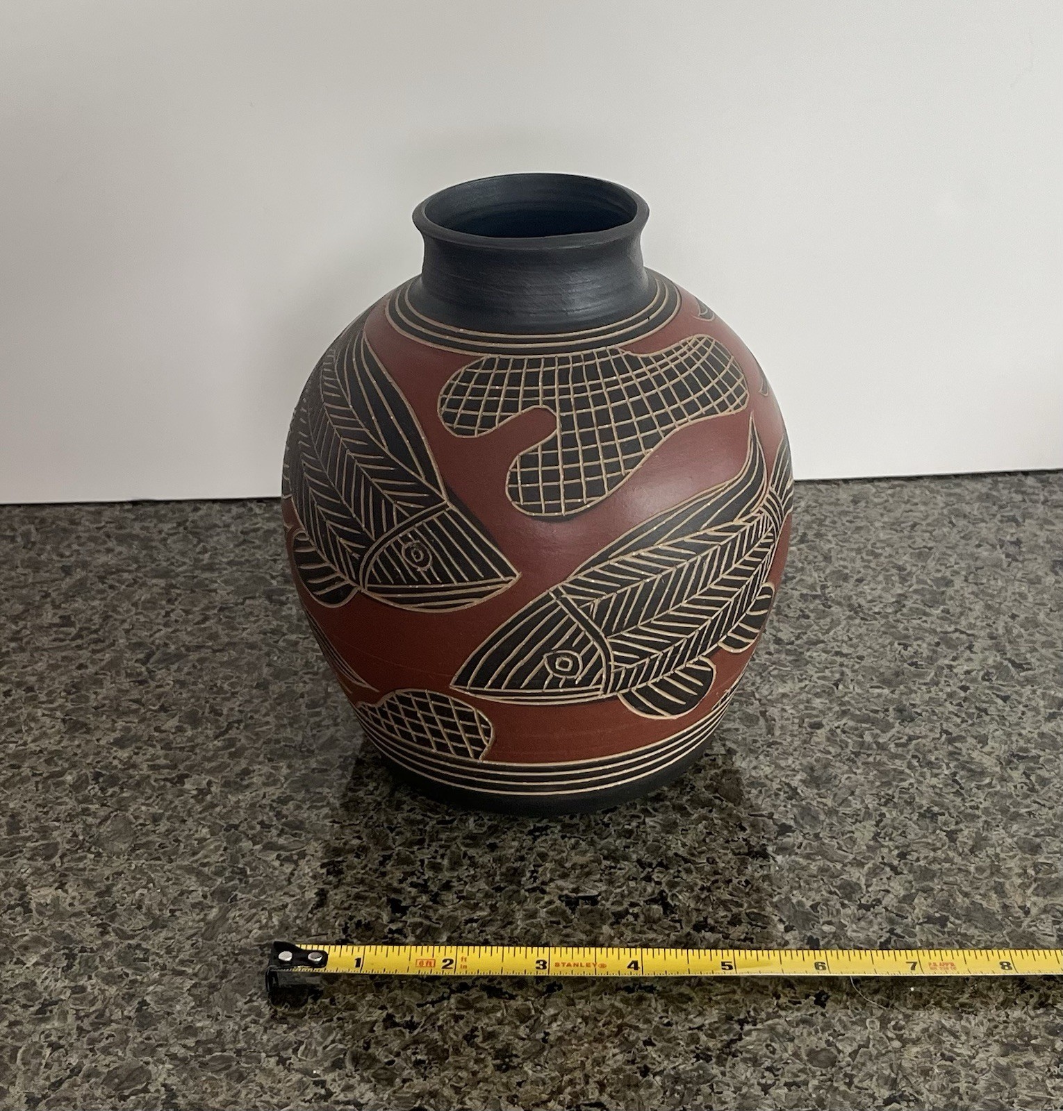 7” Tall Kenneth Allen Stoneware Art Pottery Vase Signed 1993